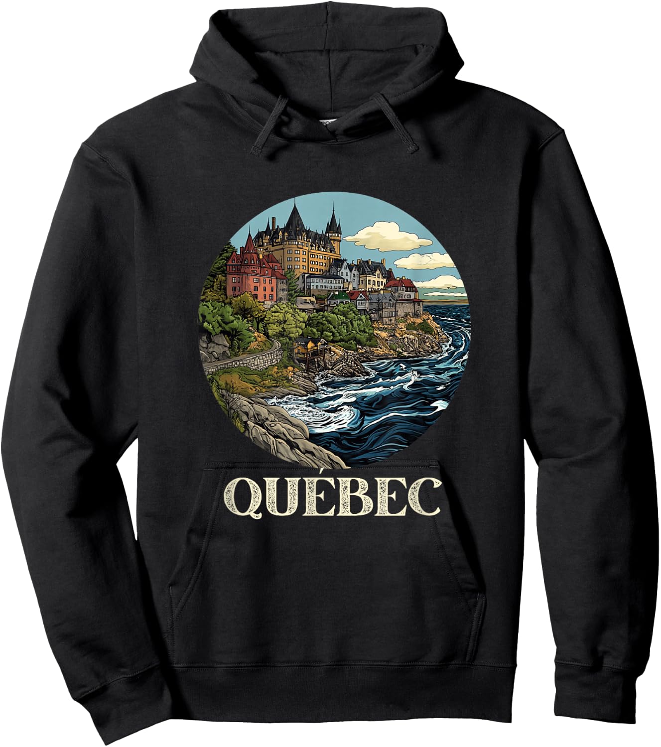Retro Quebec Souvenir Canada Souvenir / Quebec Hoodie - Hoodie | Black