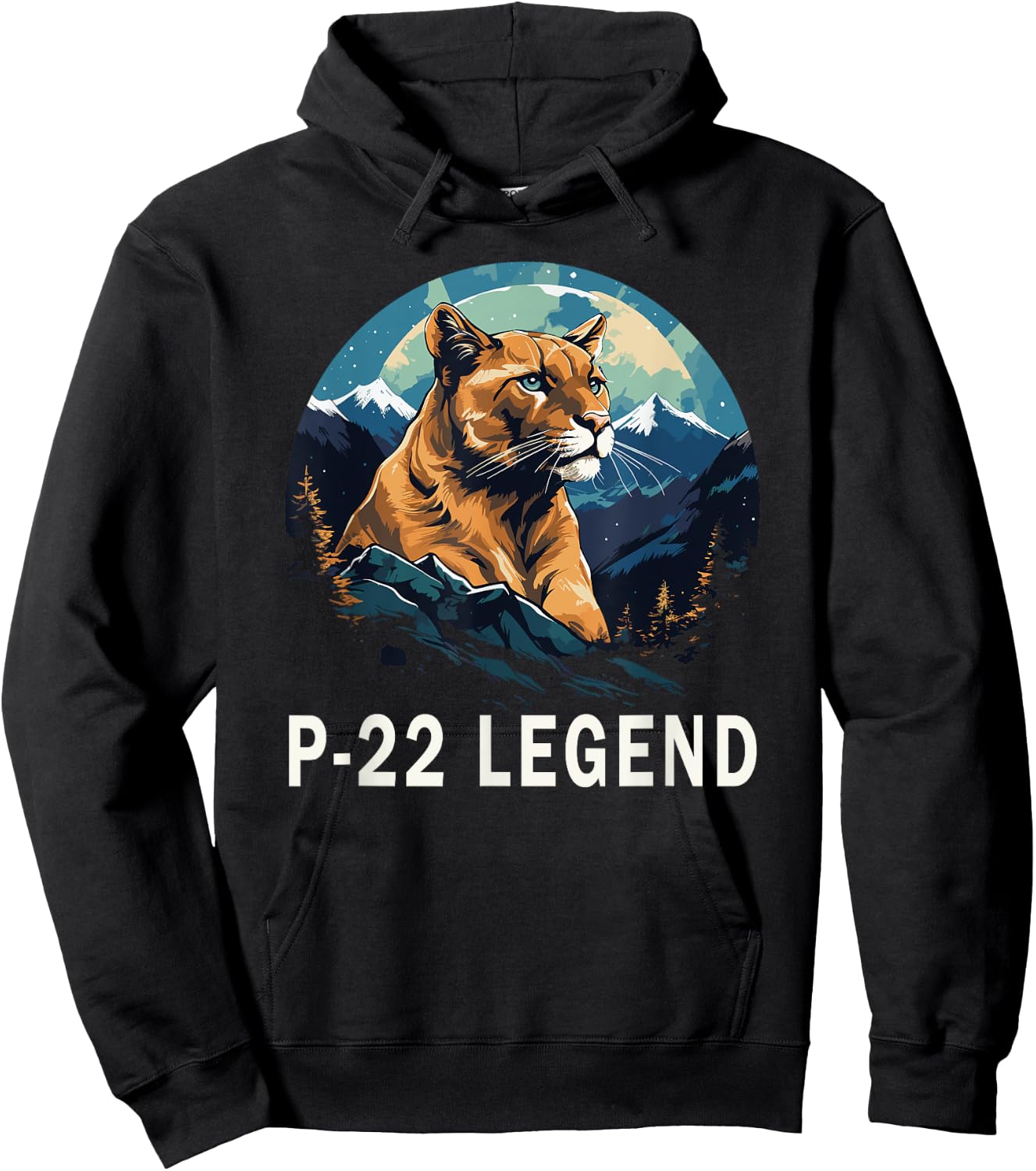 Mountain Lion P22 Legend Blue Wildlife Never Forget Hoodie - Hoodie | Black
