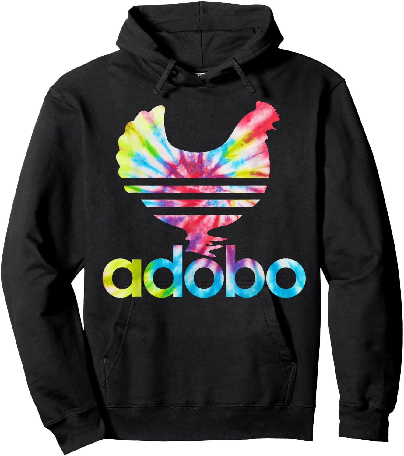 Tie Dye Filipino Adobo Chicken Philippines Funny Pinoy Food Hoodie - Hoodie | Black