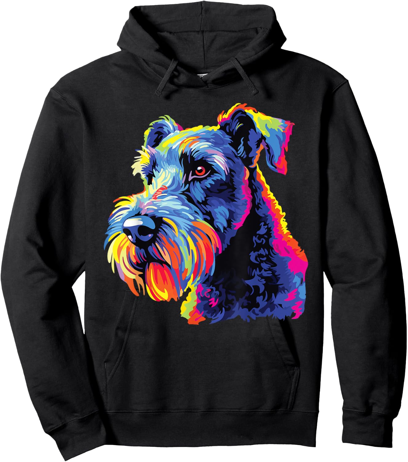 Watercolor Colorful Kerry Blue Terrier Dogs Hoodie - Hoodie | Black