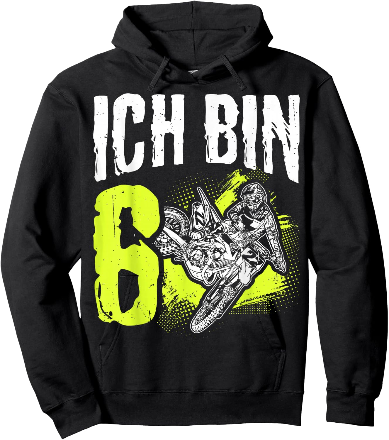 ICH BIN 6. Geburtstag Motocross Geschenk Hoodie - Hoodie | Black