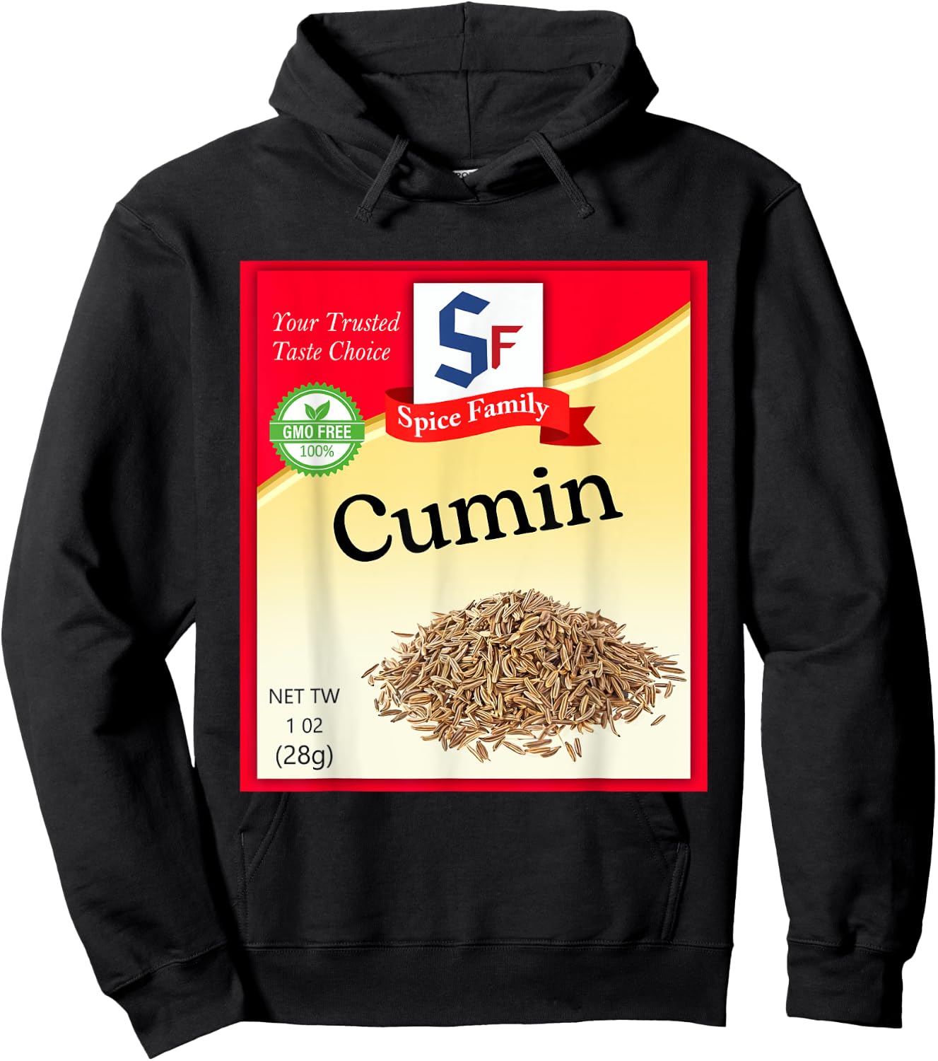 Cumin Condiment Costume Holiday Spice Costumes Hoodie - Hoodie | Black