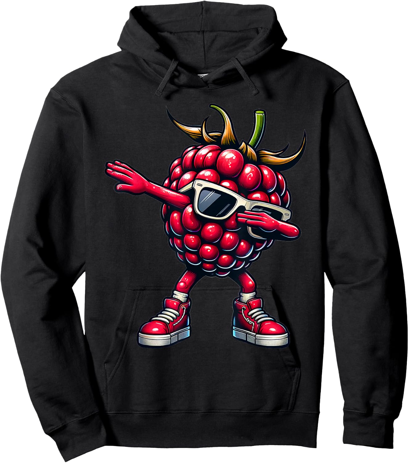 Dabbing Himbeere | Lustige rosa Himbeer Obst Frucht Geschenk Hoodie - Hoodie | Black