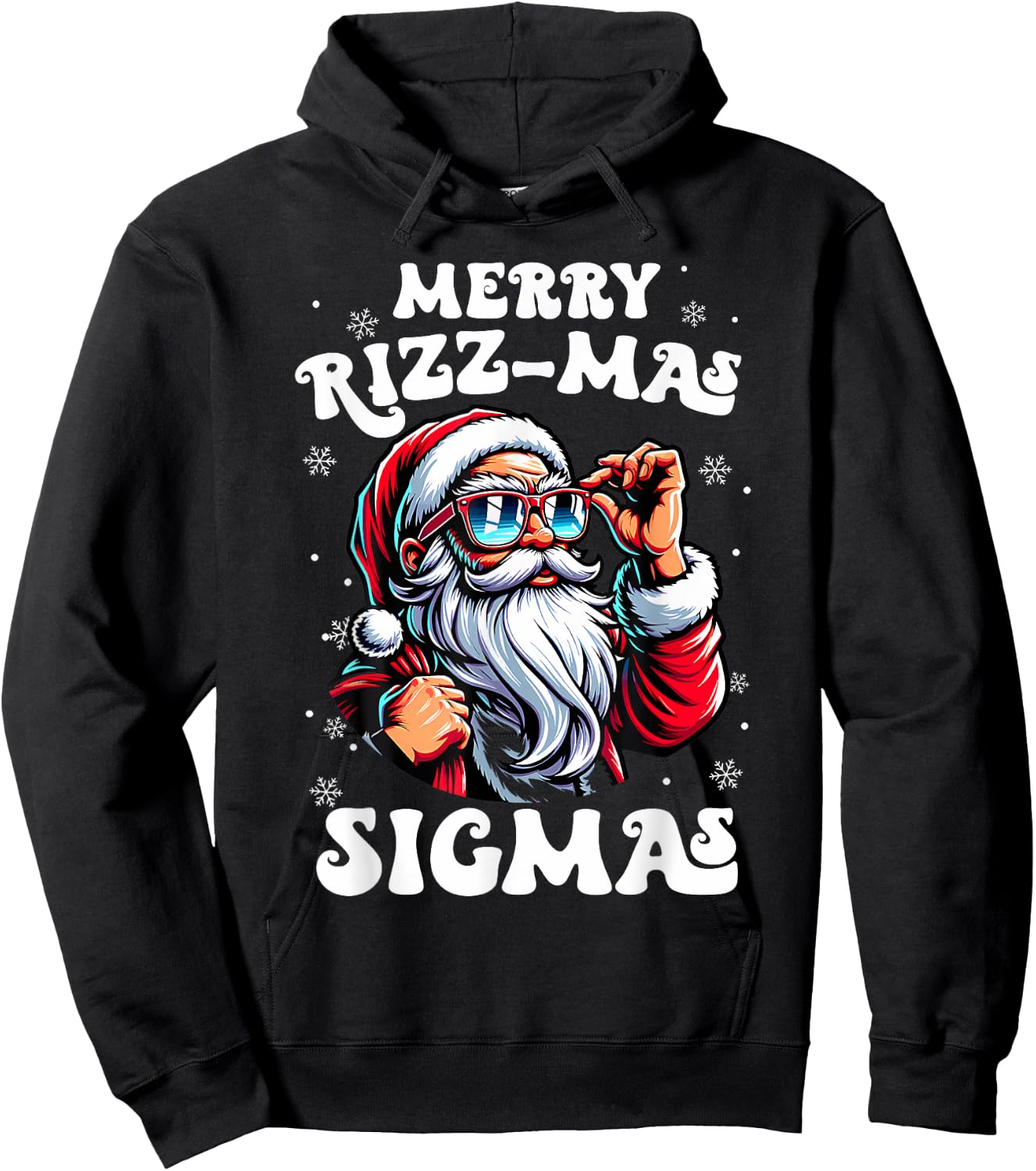 Merry Rizz Mas Sigmas Funny Gen Alpha X-Mas Santa Christmas Hoodie - Hoodie | Black