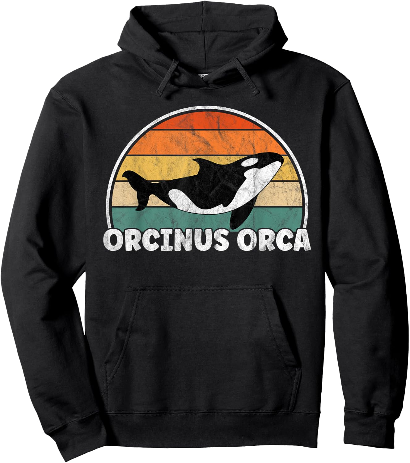 Orcinus Orca - Orcas Retro Distressed Hoodie - Hoodie | Black