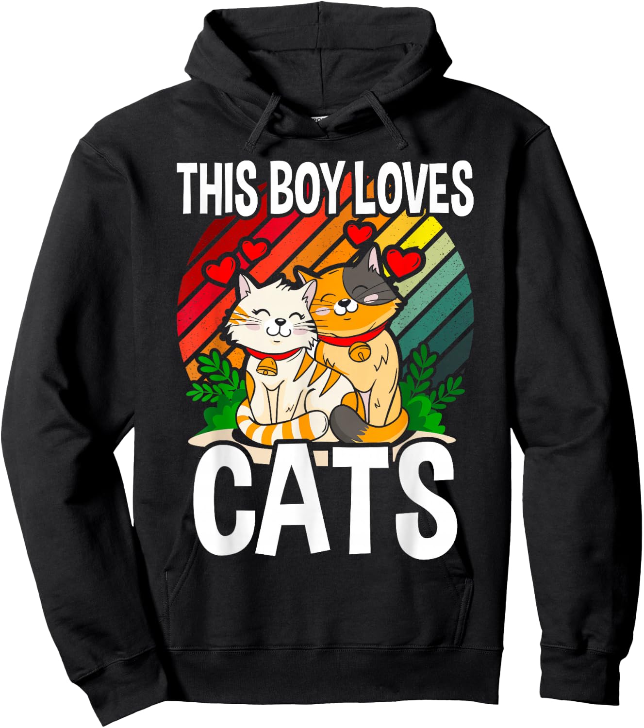 This Boy Loves Cats Boys Cat Hoodie - Hoodie | Black