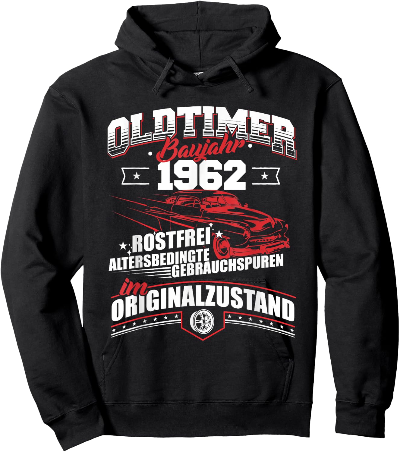 Oldtimer Baujahr 1962 Jahrgang Geburtsjahr Geburtstag Hoodie - Hoodie | Black