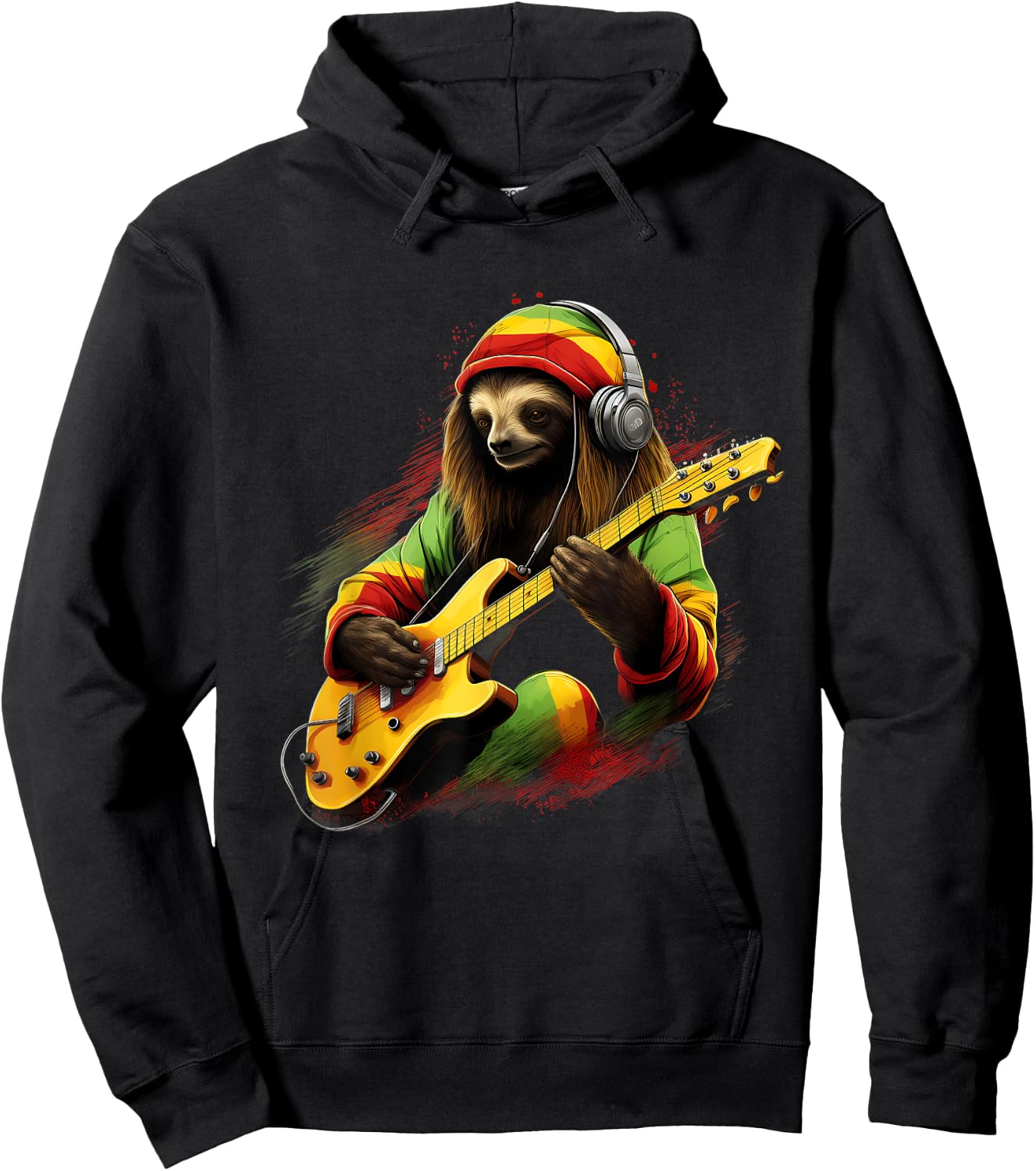 Reggae Music Jamaica Hippie Rastafari Rasta Reggae Sloth Hoodie - Hoodie | Black