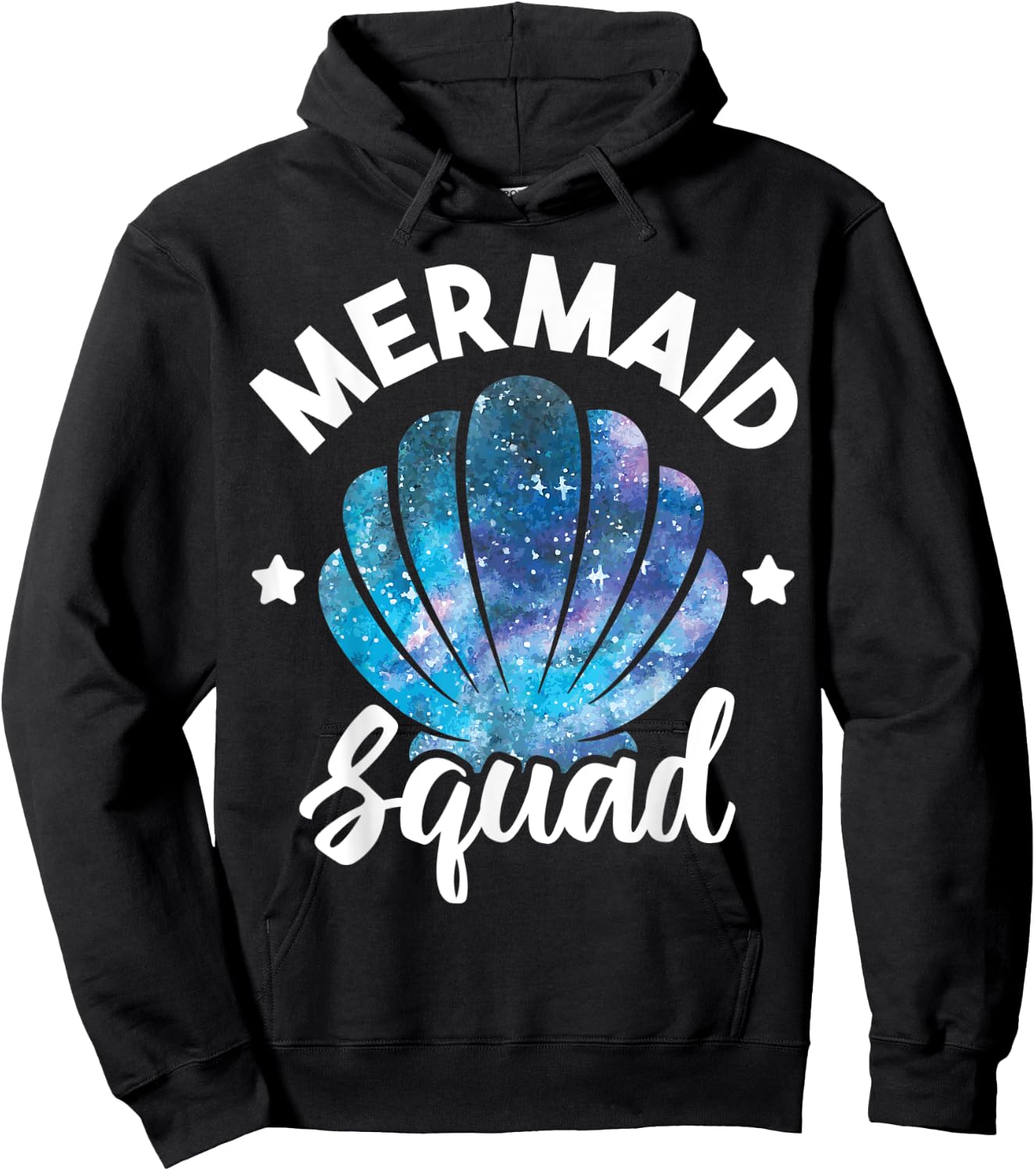 Cute Mermaid Squad Seashell Matching Mermaid Squad Party Hoodie - Hoodie | Black