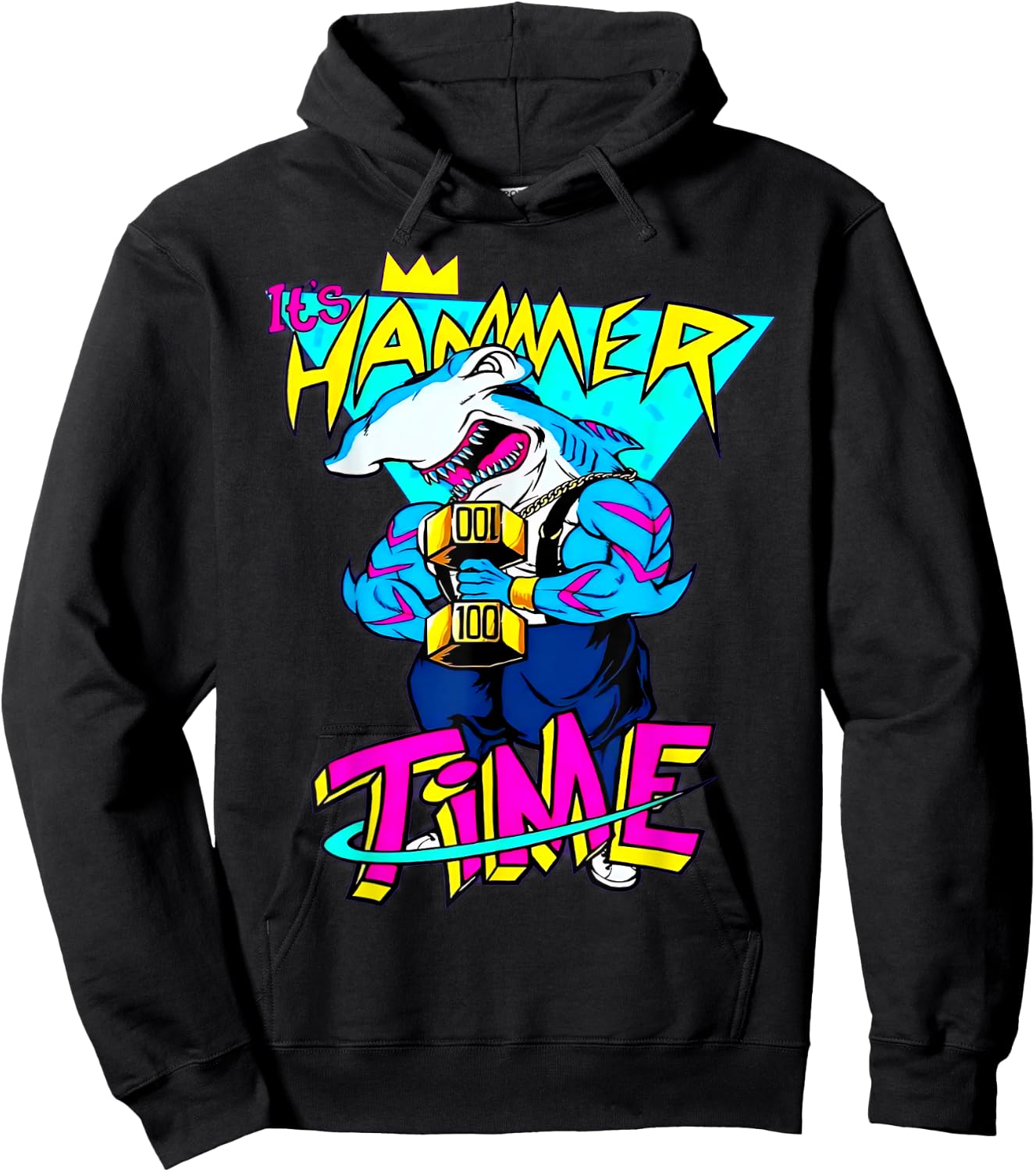 It's Hammer Time Shark Fitness Weightlifting Bodybuilding Hoodie - Hoodie | Black