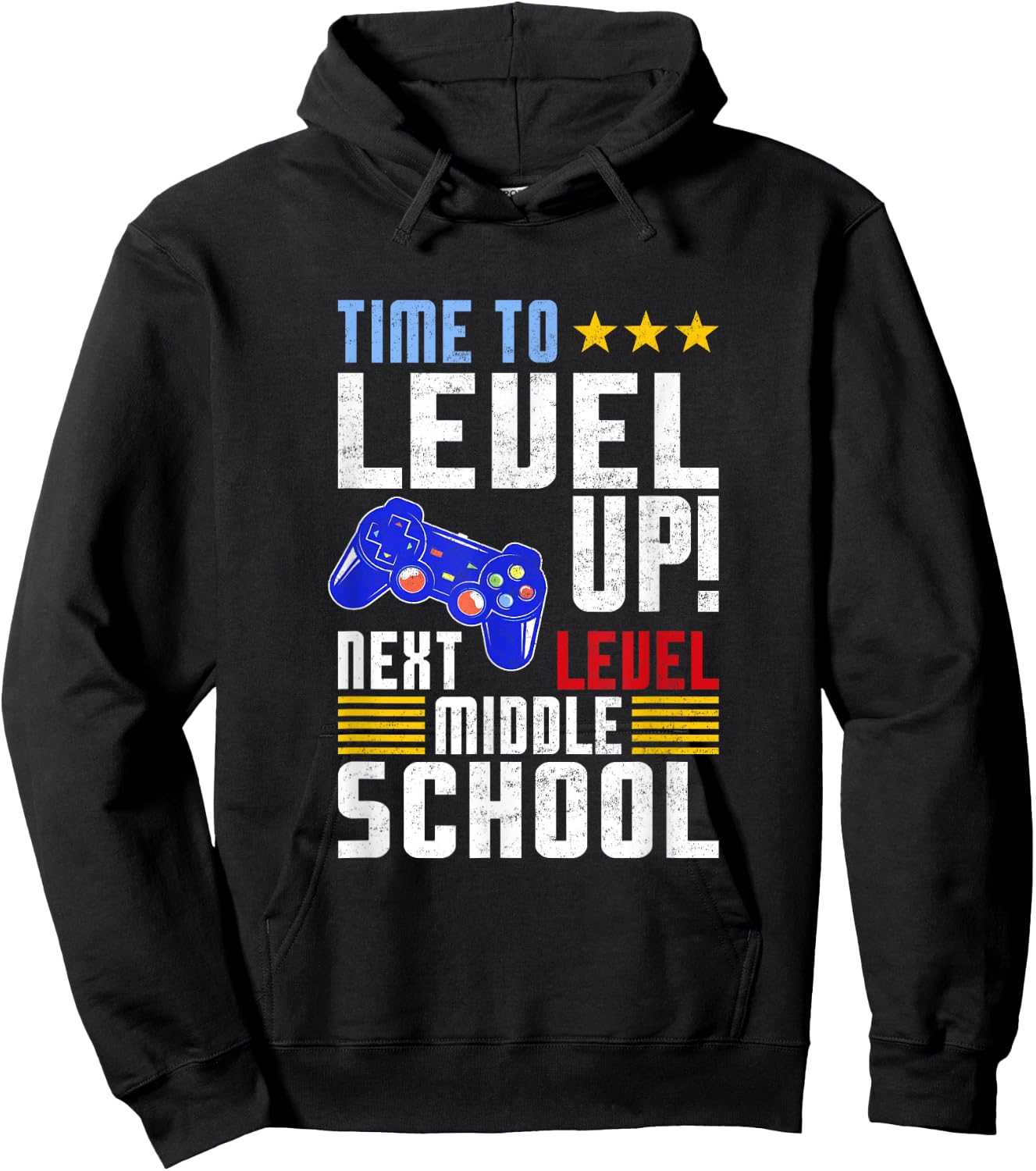 Time To Level Up Next Middle School Graduation Gamer Boys Hoodie - Hoodie | Black