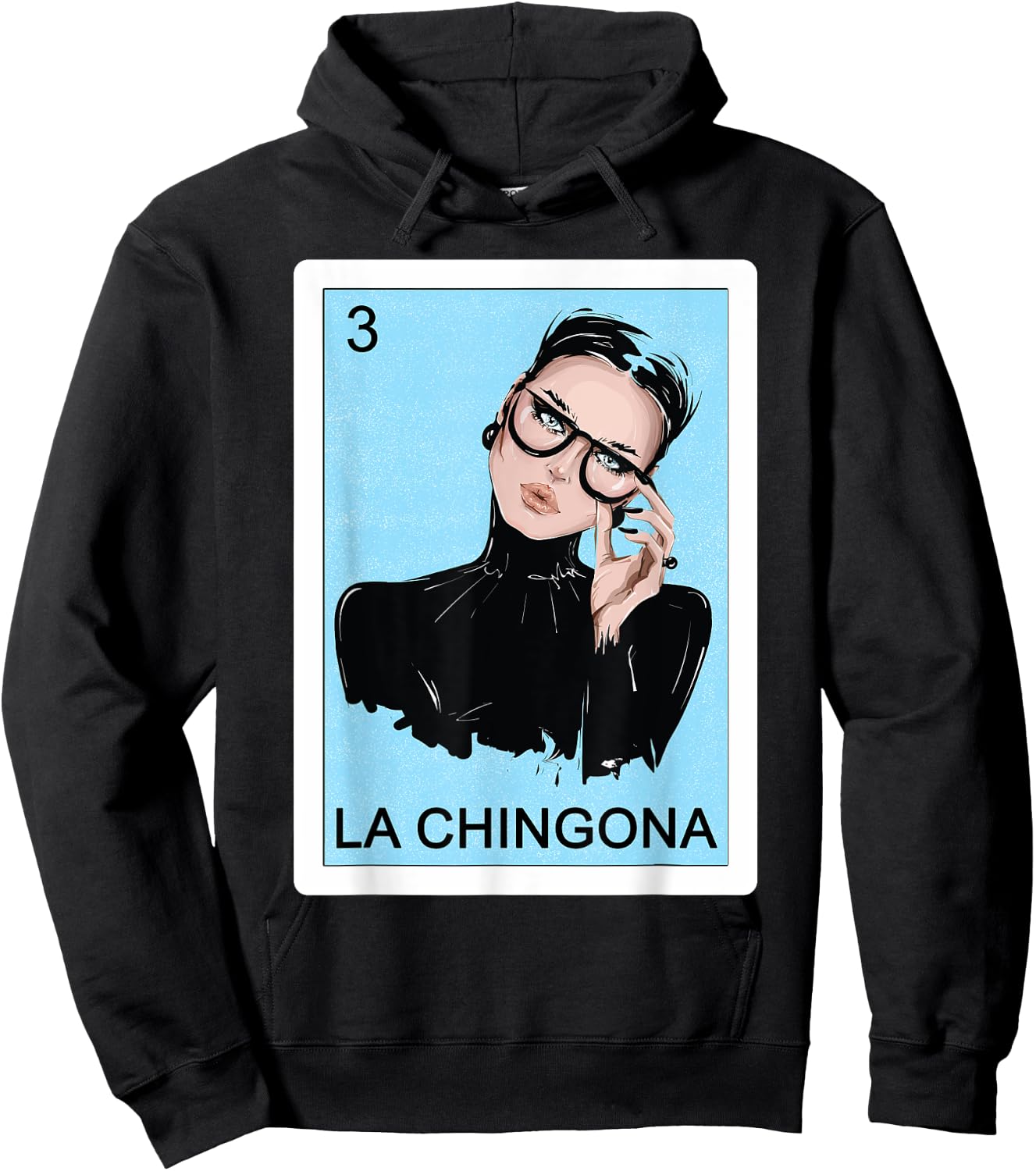 Funny Spanish-Mexican Bingo Gifts Women - La Chingona Hoodie - Hoodie | Black