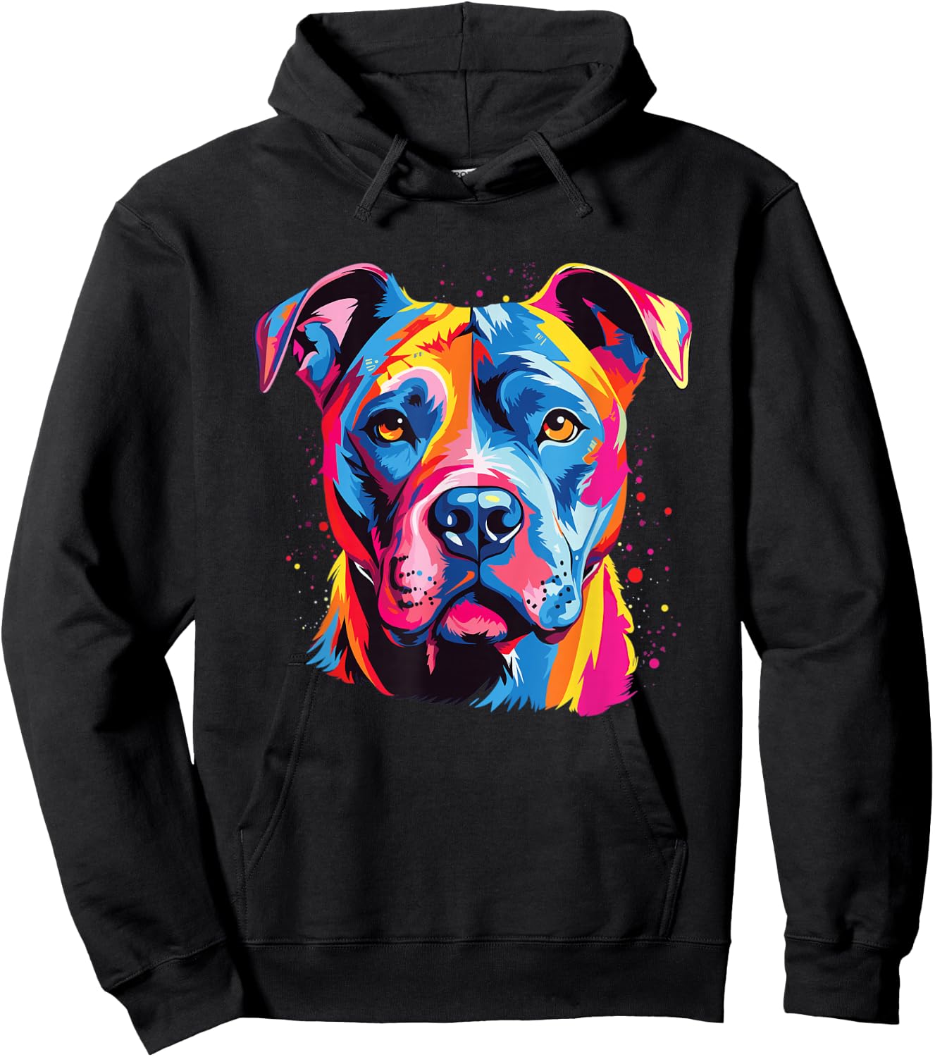 Watercolor Colorful American Pit Bull Terrier Dog Hoodie - Hoodie | Black