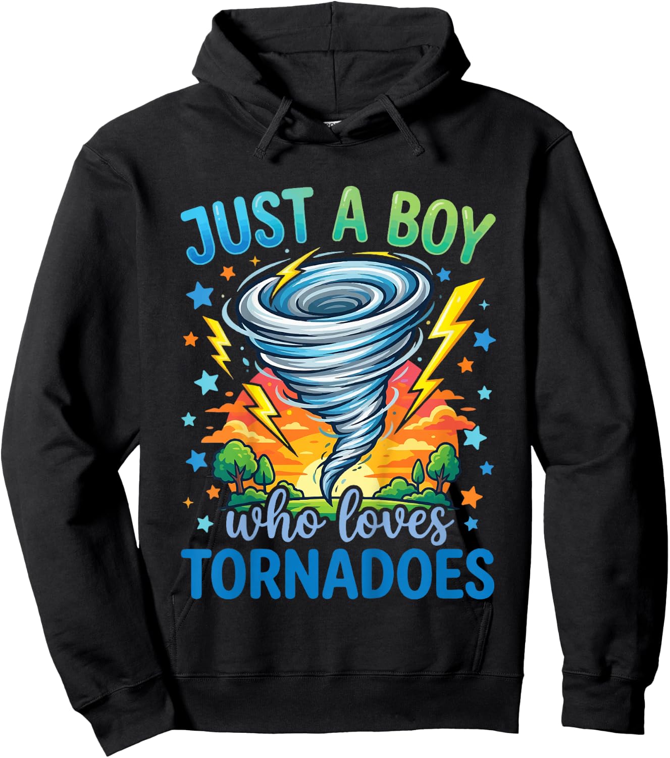 Kids Just A Boy Who Loves Tornadoes Hoodie - Hoodie | Black