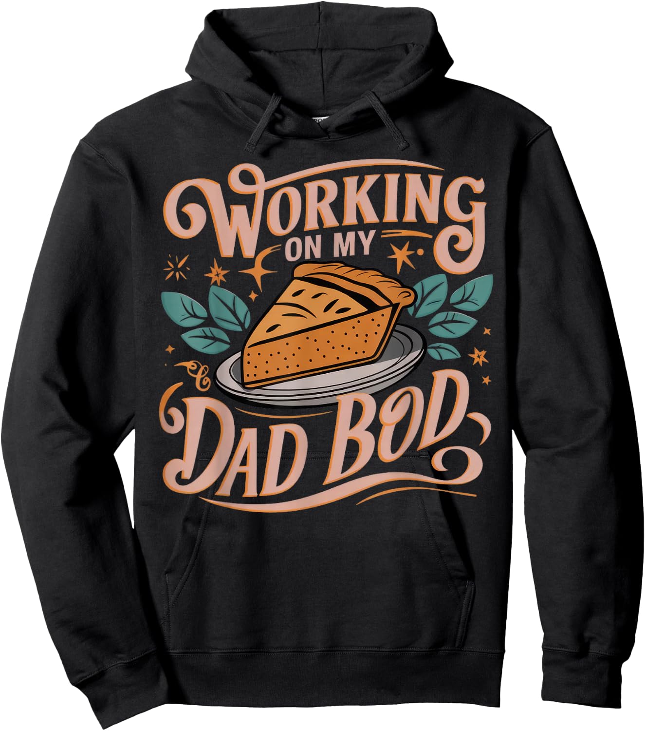 Working on my Dad Bod - Thanksgiving Pregnancy Announcement Hoodie - Hoodie | Black