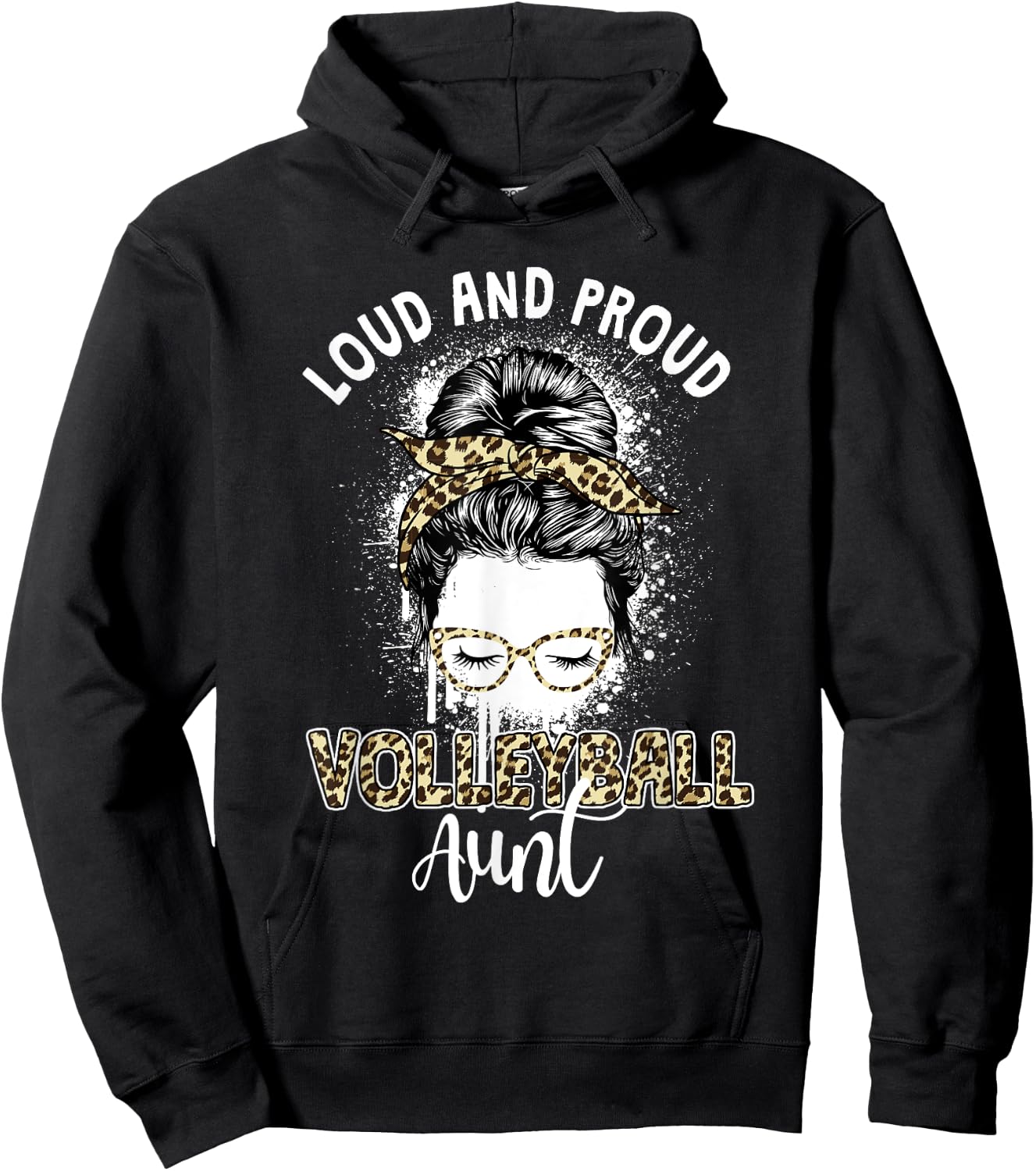 Loud And Proud Funny Aunt Game Volleyball Aunt Hoodie - Hoodie | Black