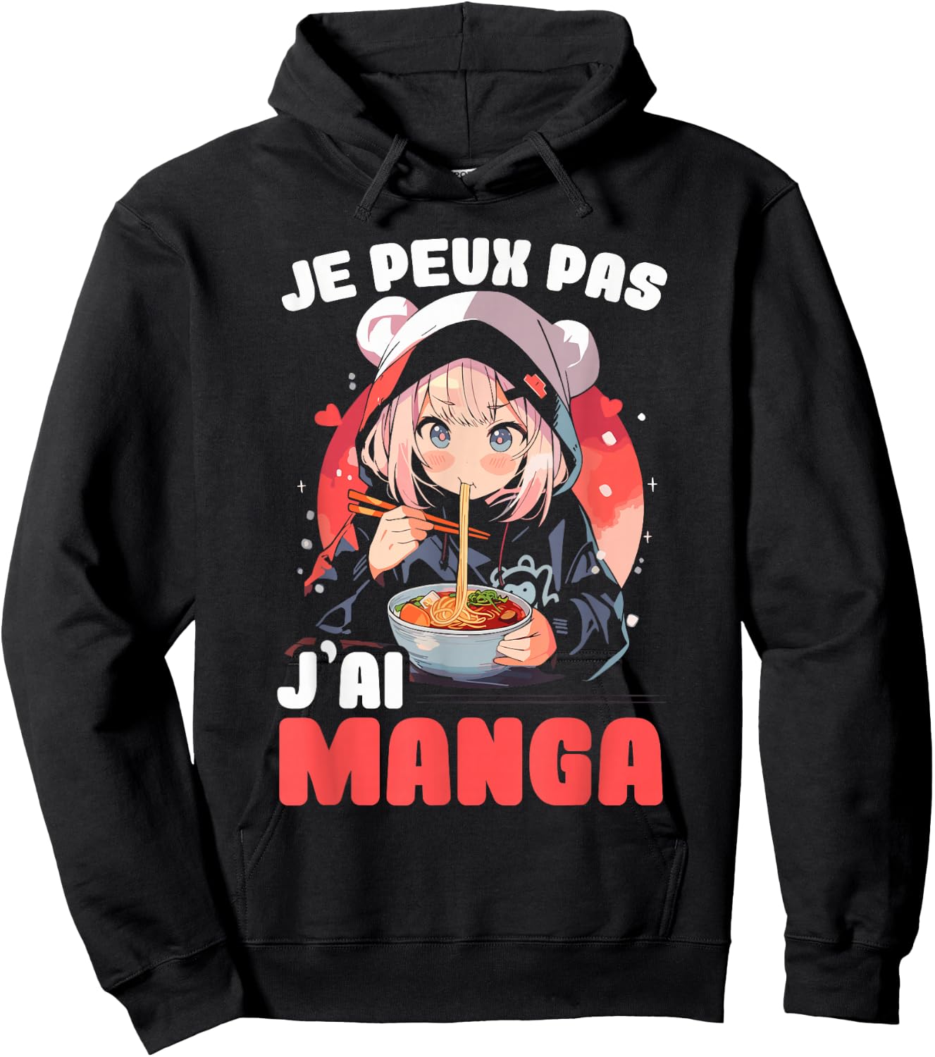 Je Peux Pas J'Ai Manga Otaku Anime Gift Anime Manga Hoodie - Hoodie | Black
