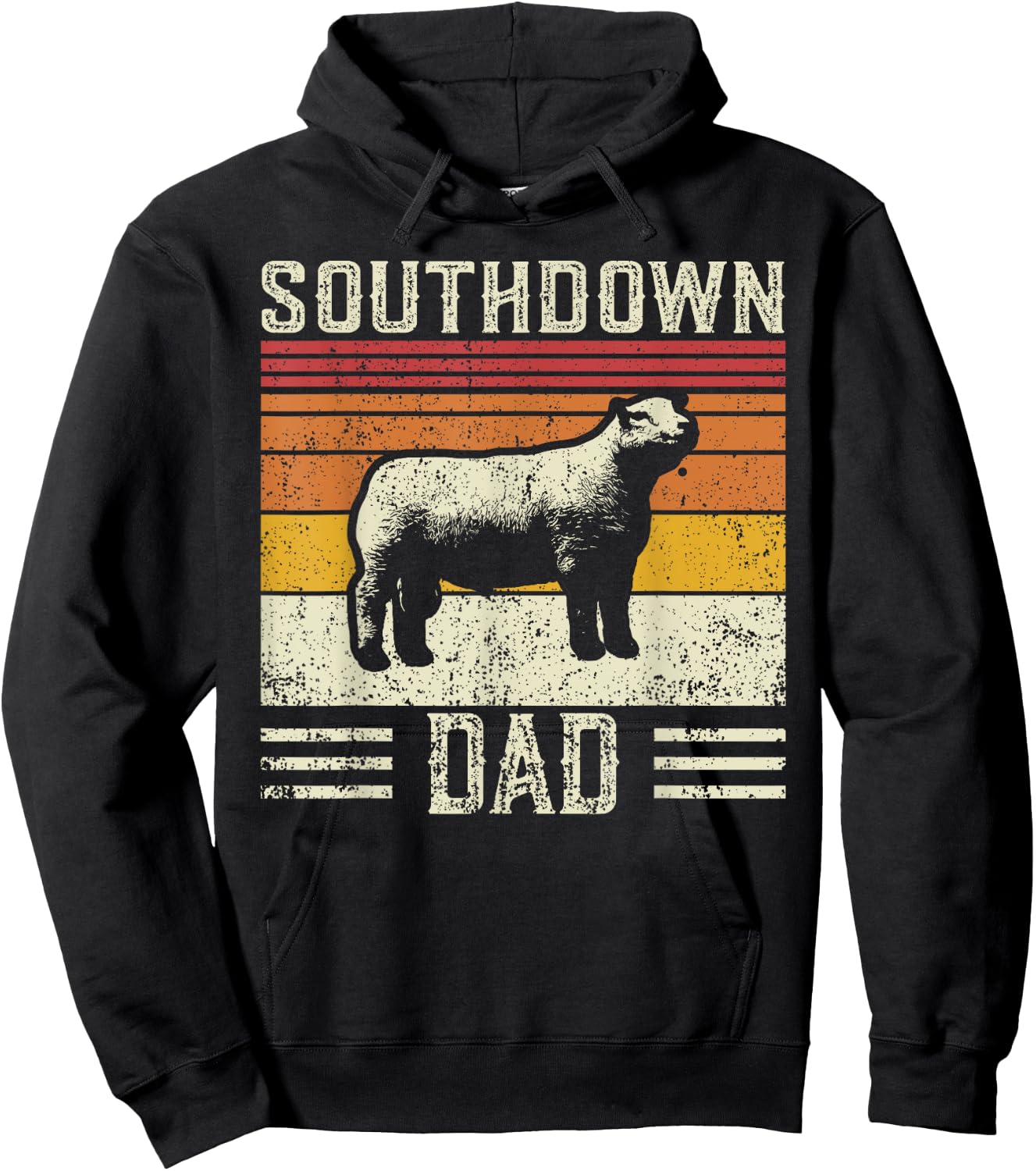 Best Sheep Dad Men - Vintage Southdown Sheep Hoodie - Hoodie | Black