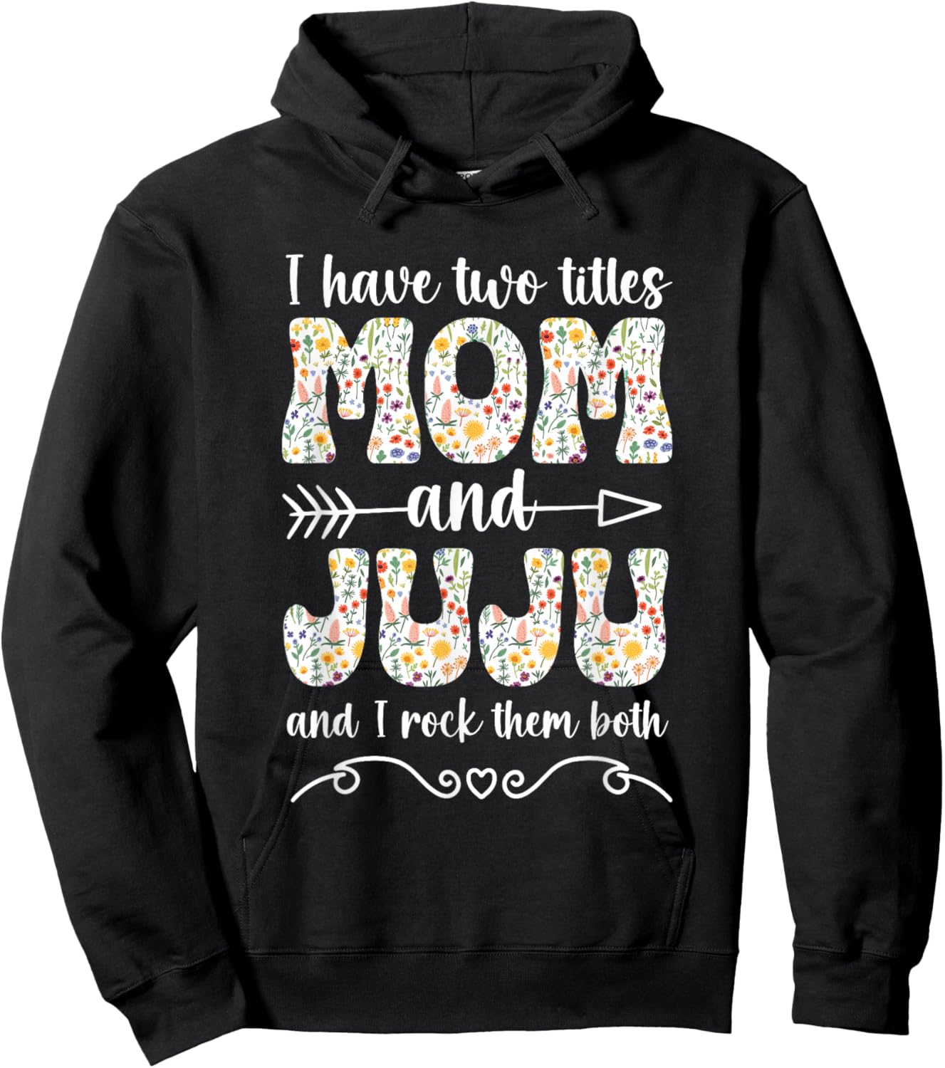 Mom And Juju Grandma Juju Grandmother Hoodie - Hoodie | Black