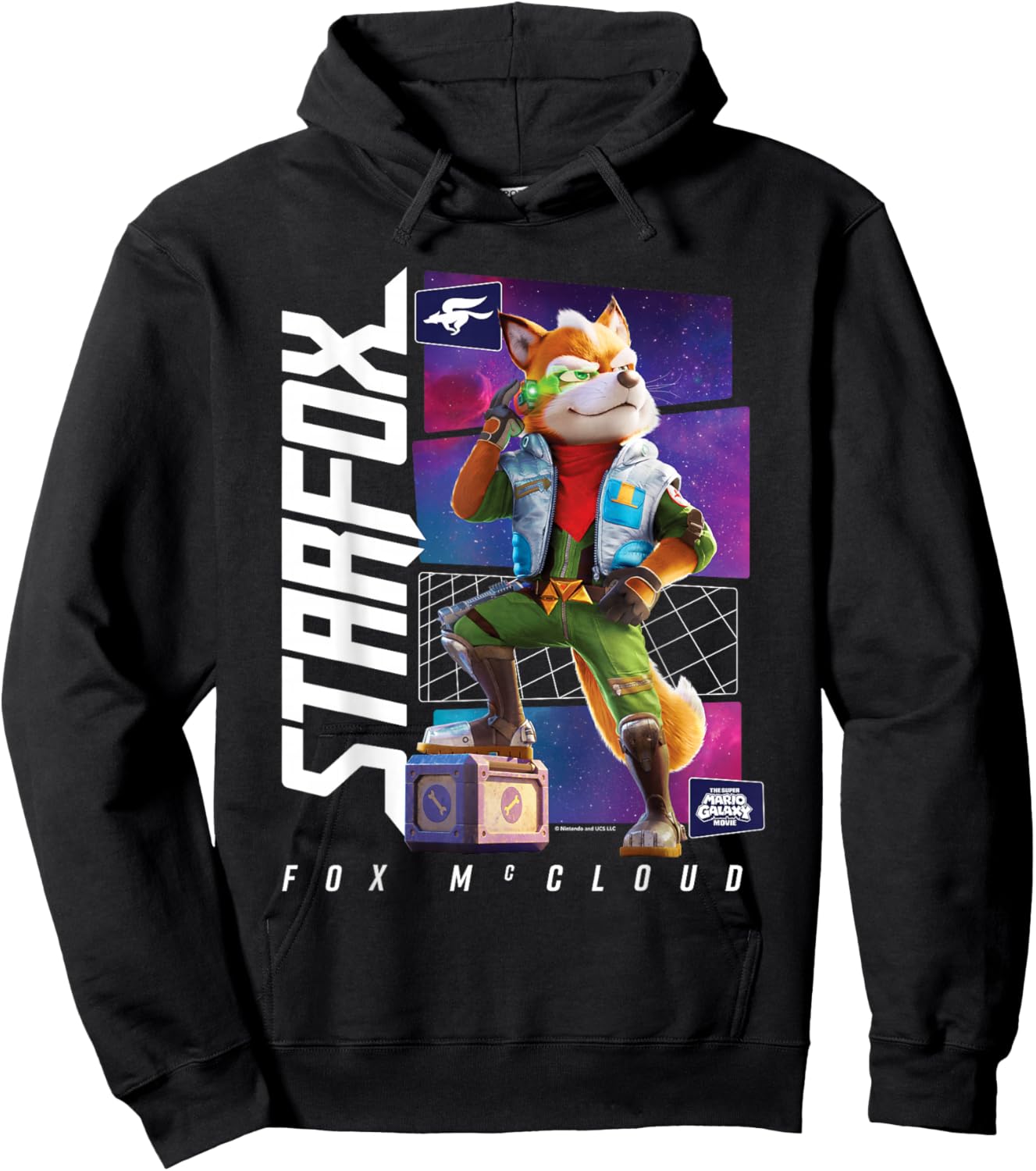 The Super Mario Galaxy Movie Fox McCloud Hero Pose Hoodie - Hoodie | Black
