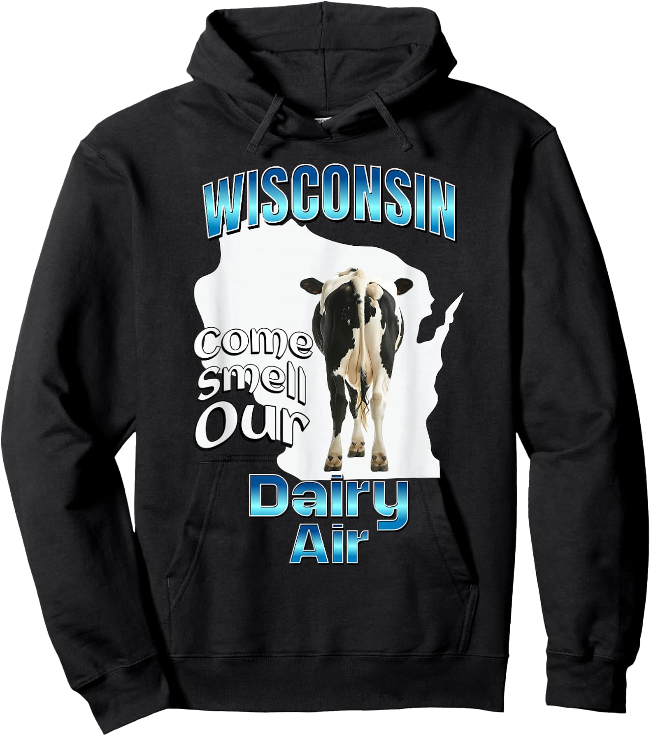 Wisconsin Come and Smell Our Milk Air Hoodie - Hoodie | Black