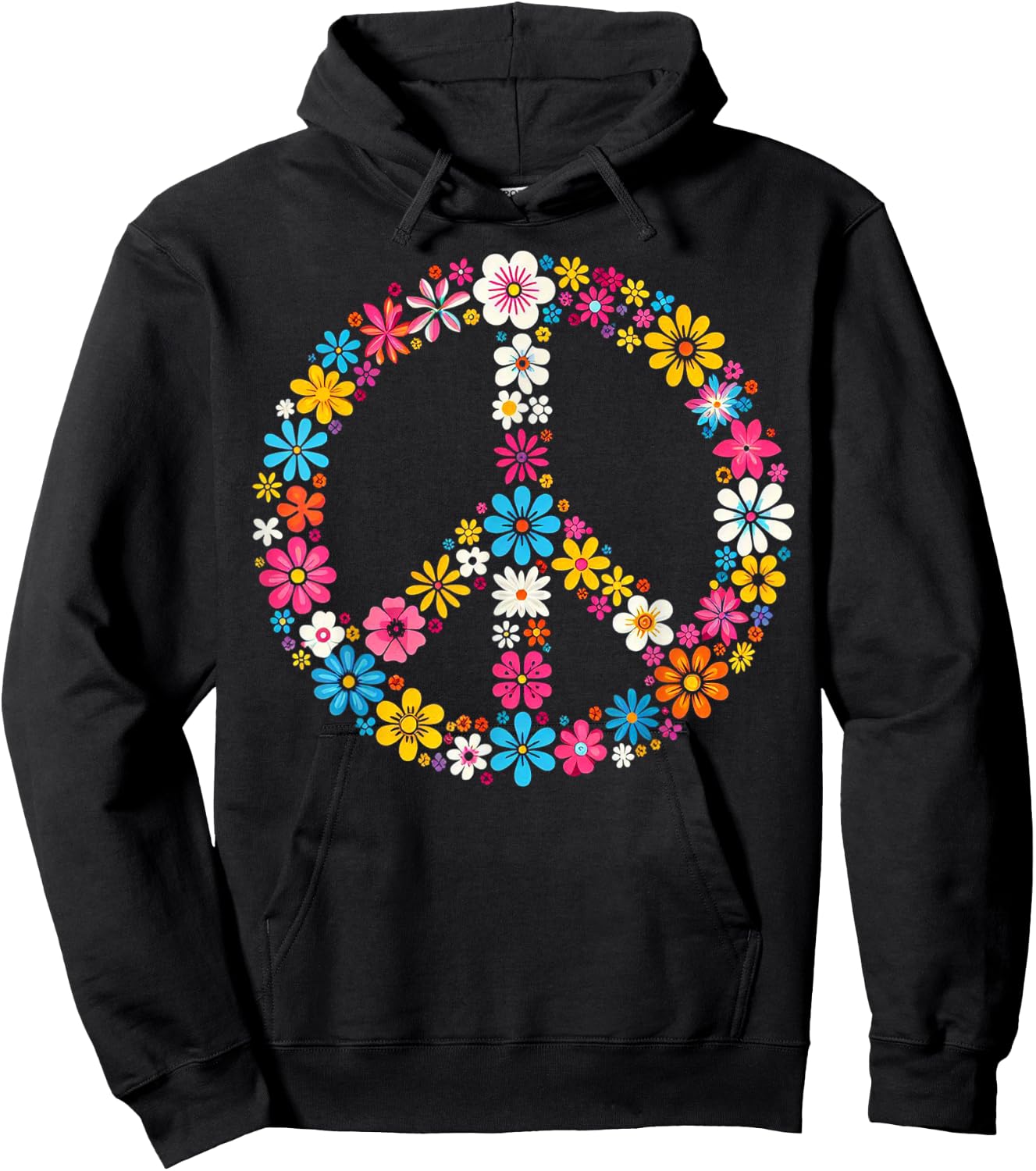 Peace Love Hippie Retro Tie Dye années 60 70 Vintage Graphique Hoodie - Hoodie | Black