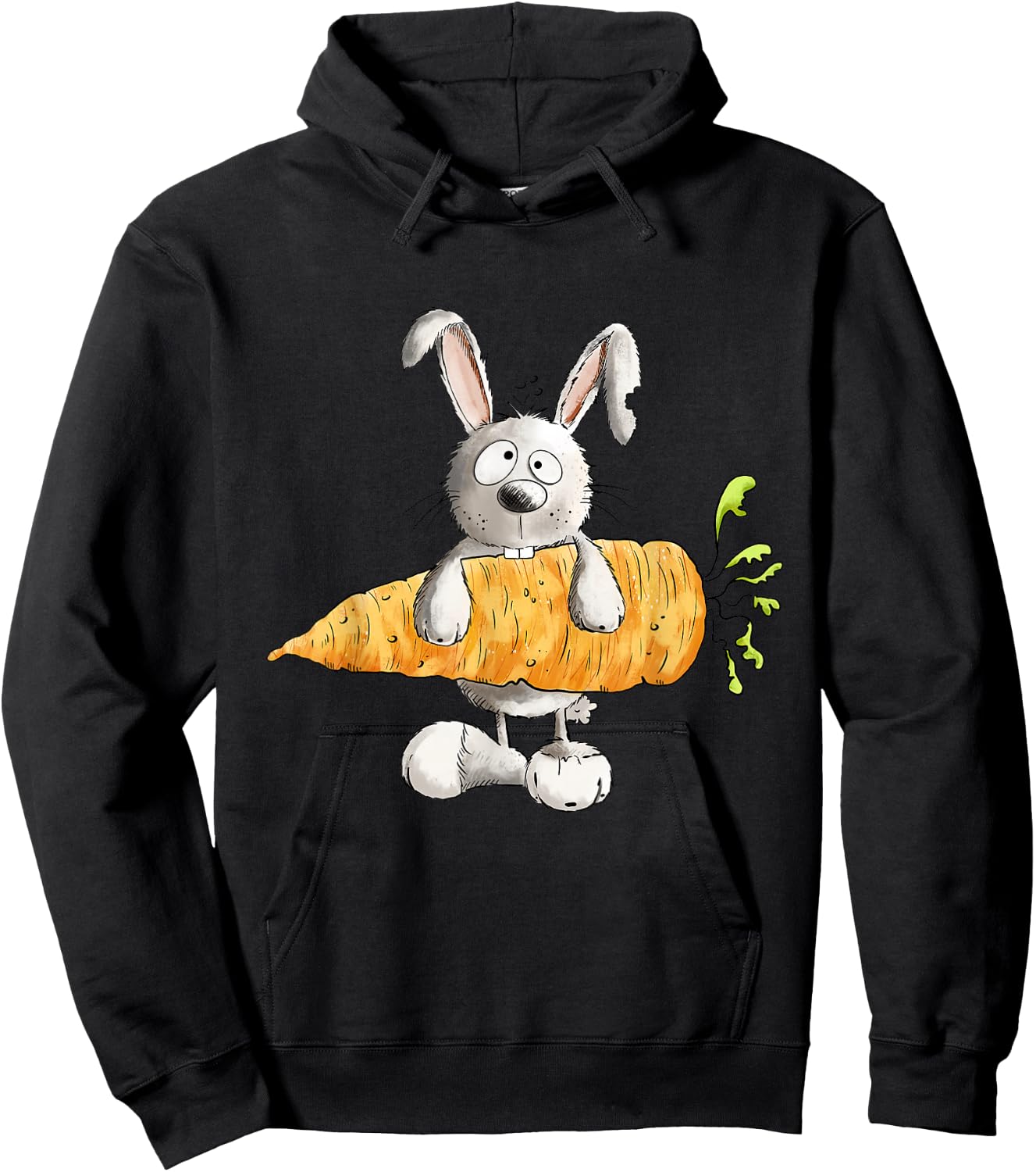 Rabbit Mit Carrot I Rabbit Motif Fun Bunny , black Hoodie - Hoodie | Black