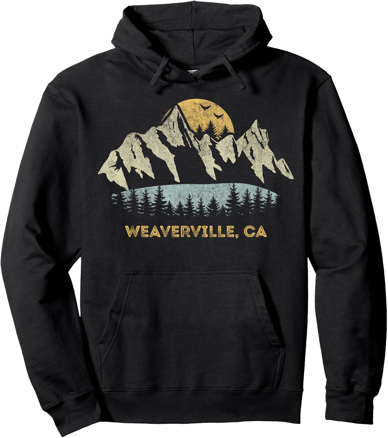 Weaverville California Mountain Sunset Sunrise CA Hoodie - Hoodie | Black