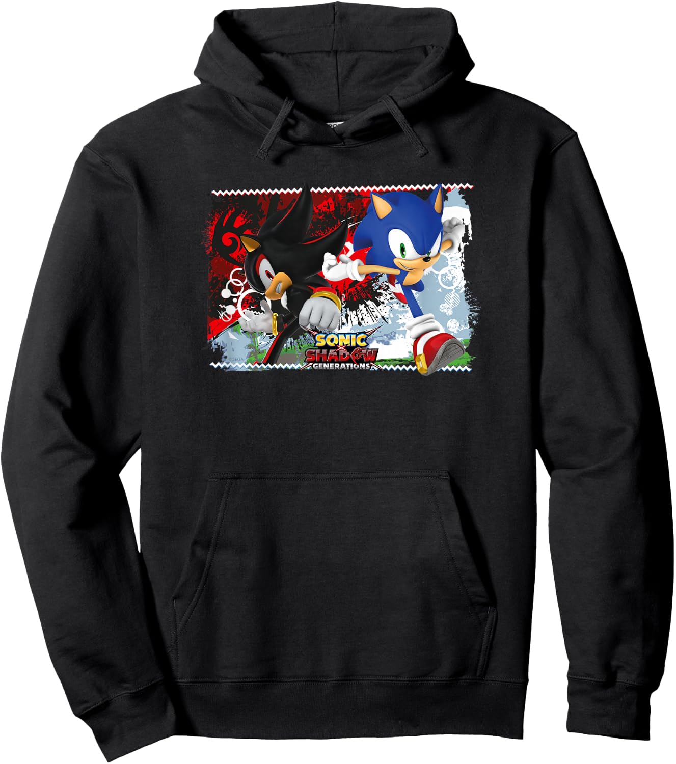 Sonic The Hedgehog, Sonic X Shadow Generations - Split Hoodie - Hoodie | Black