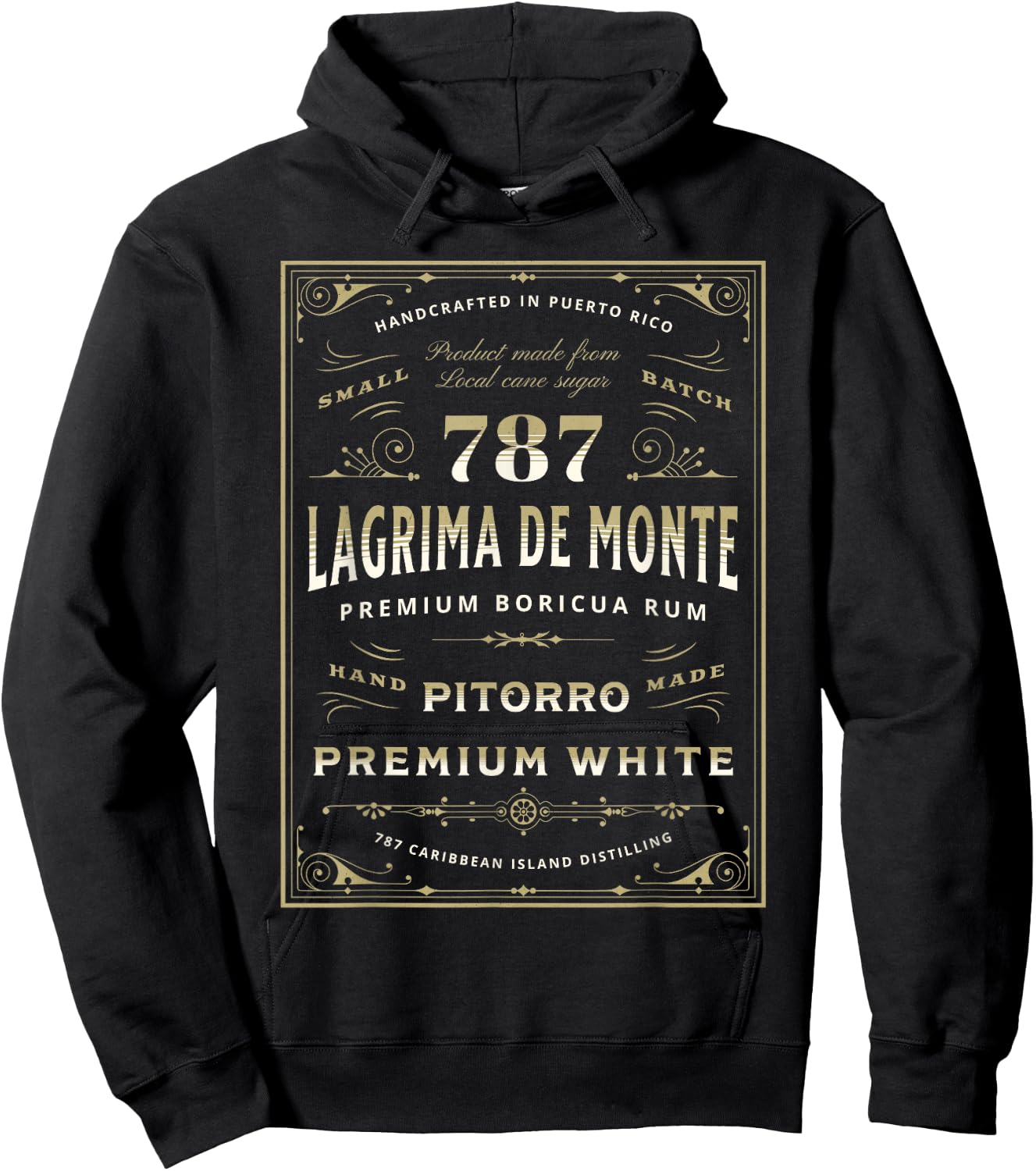 Puerto Rico Pitorro 787 Funny Lágrima De Monte Boricua Rum Hoodie - Hoodie | Black