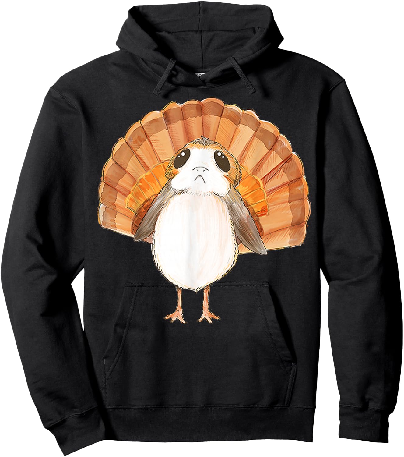 Star Wars Porg Turkey Thanksgiving Feathers Graphic Hoodie - Hoodie | Black