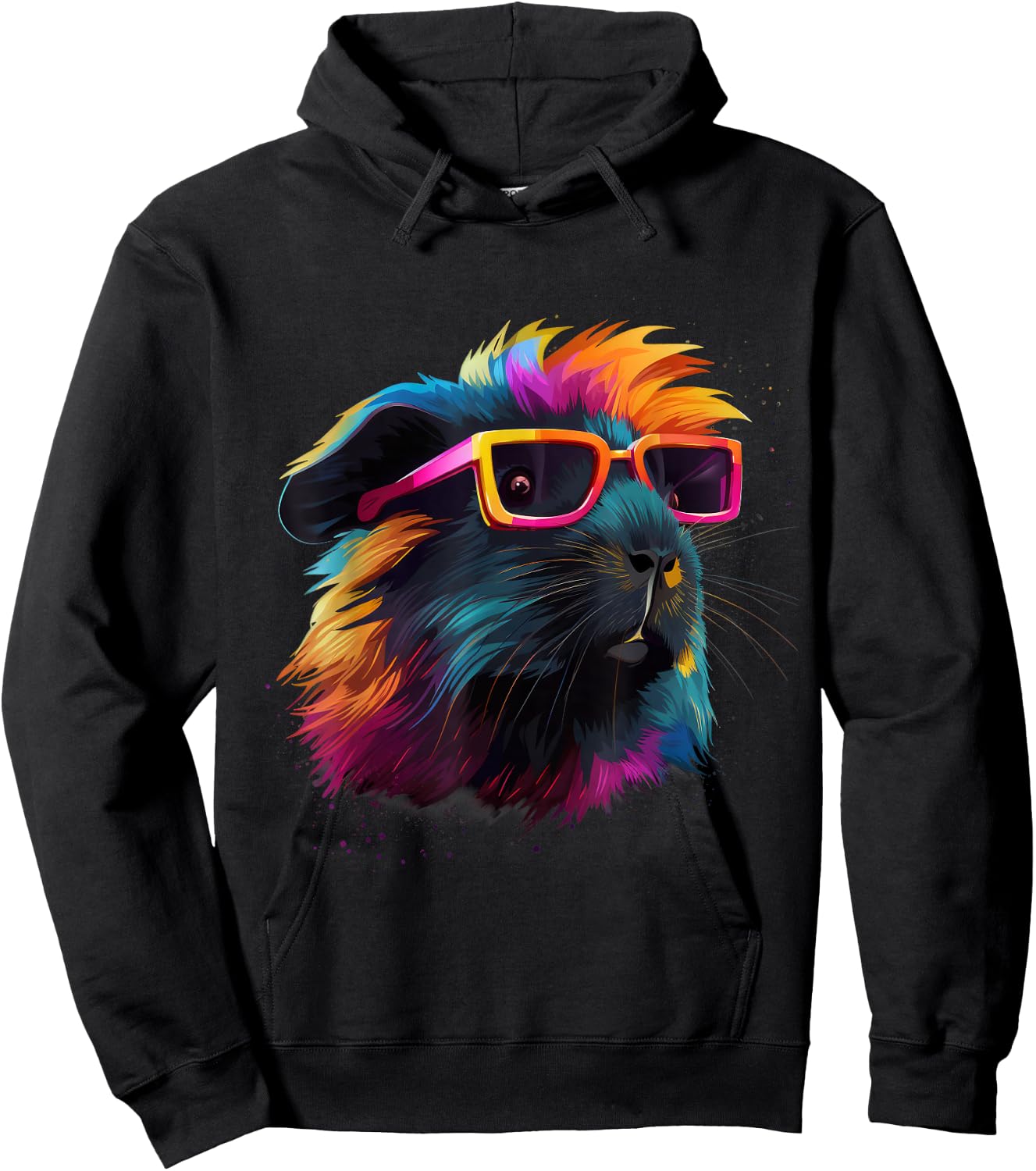 Guinea Pig Lovers Colorful Pop Art Guinea Pig Hoodie - Hoodie | Black