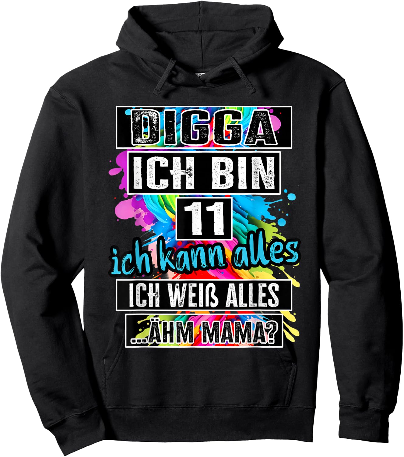 11th Birthday Girl Boy Digga I Am 11 Years , black Hoodie - Hoodie | Black