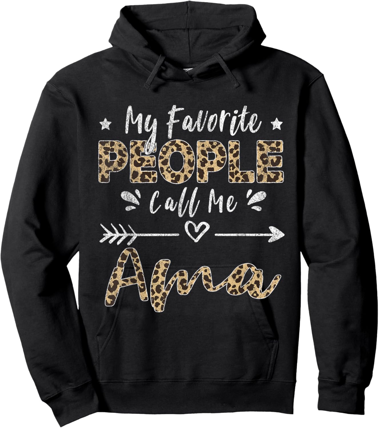 My Favorite People Call Me Ama Leopard Hoodie - Hoodie | Black