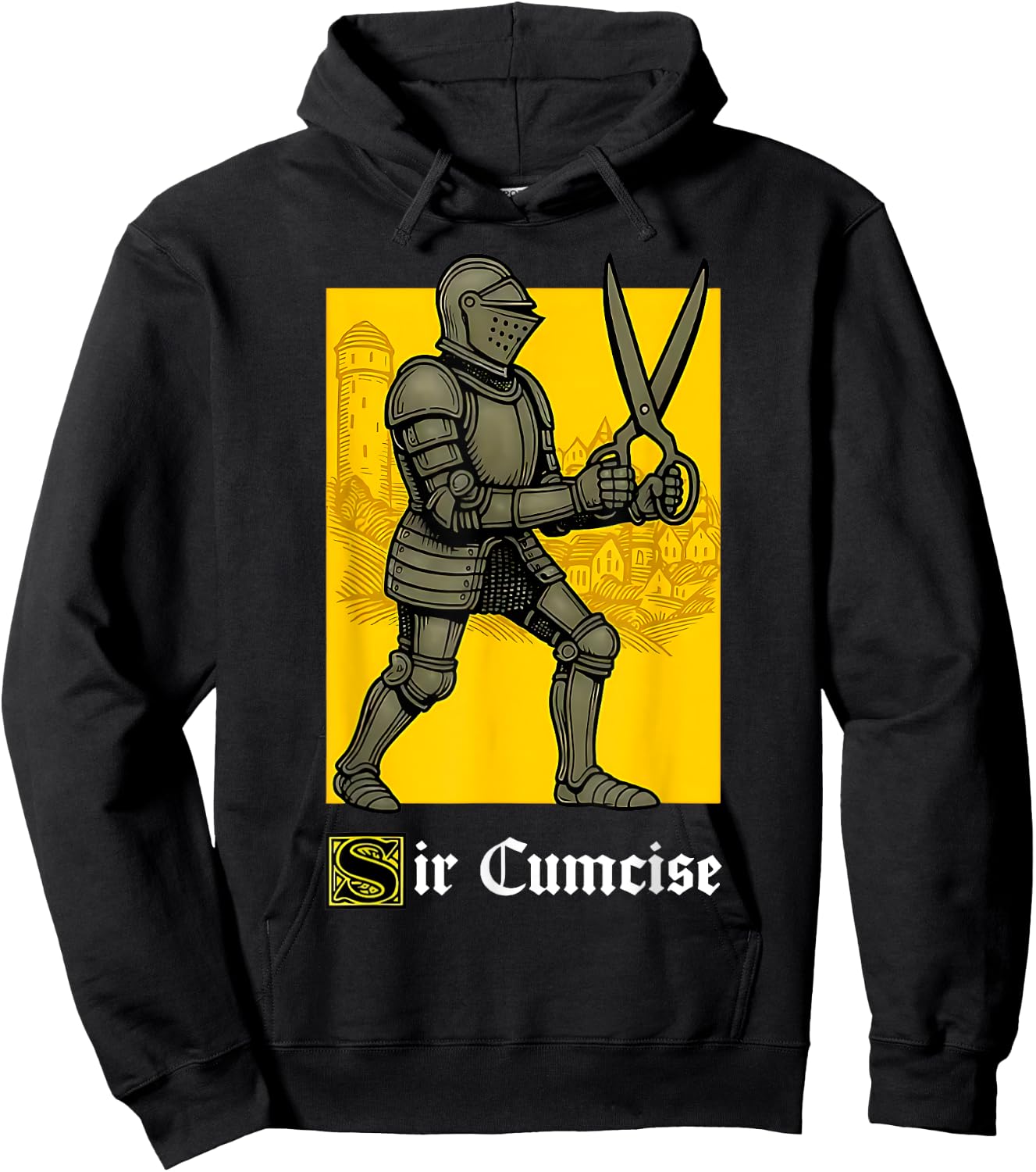 Sir Cumcise Funny Knight Pun Meme Medieval Art Boys Men Hoodie - Hoodie | Black