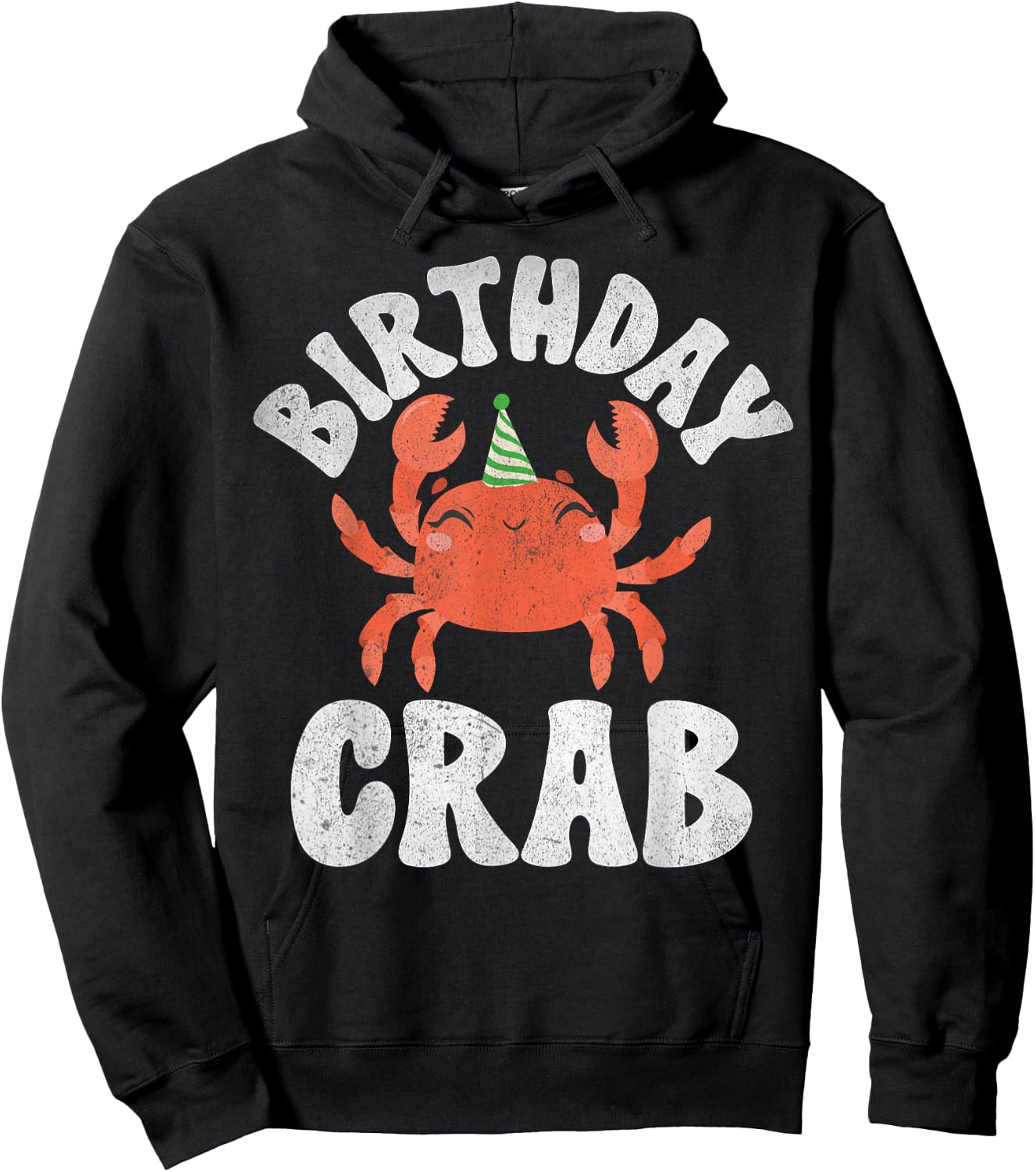 Crab Lover Gifts & Crab Party Decorations Crab Party Birthday - -Adults, Kids - Black - Short Sleeve - Small - - Cartoon Crab Pattern Hoodie - Hoodie | Black