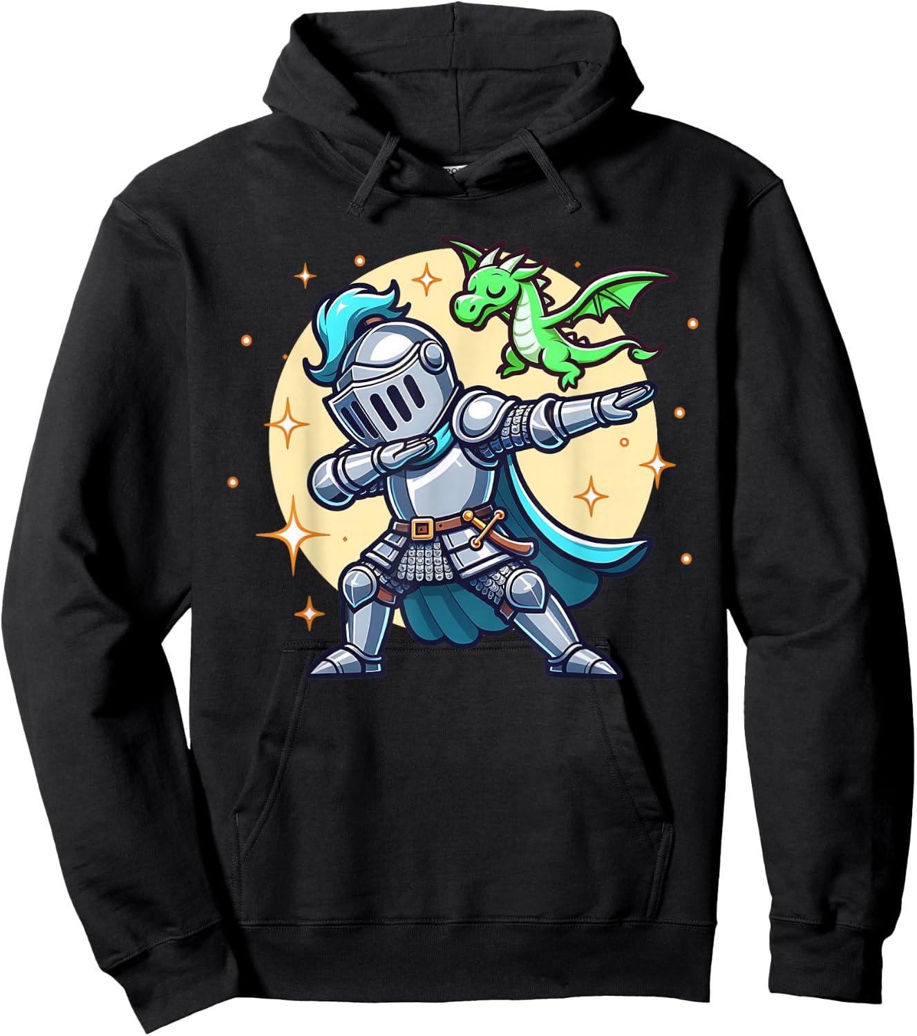 Ren Faire Dabbing Medieval Knight Dragon Funny Renaissance Hoodie - Hoodie | Black