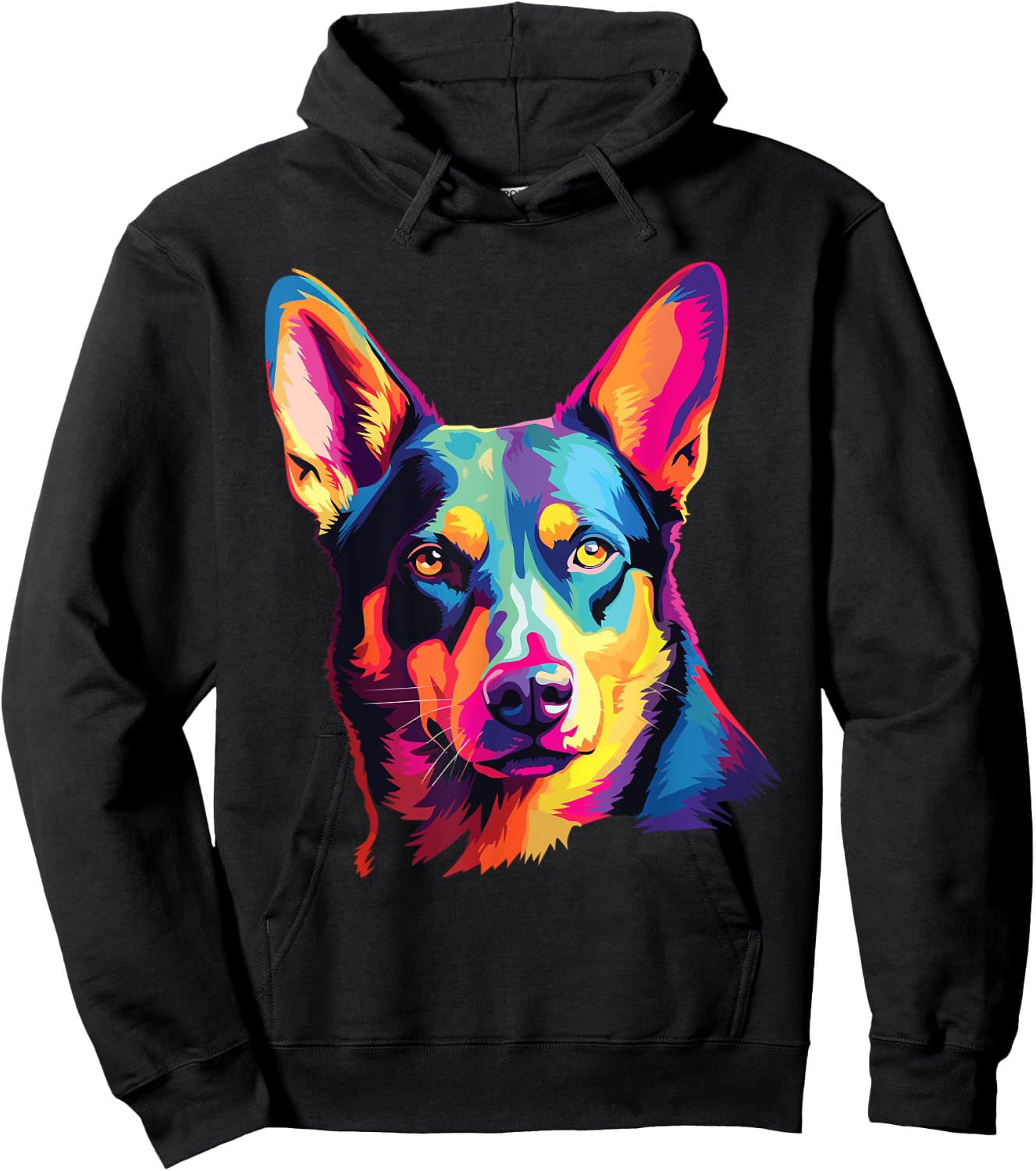 Watercolor Colorful Australian Kelpie Dog Women Kids Hoodie - Hoodie | Black