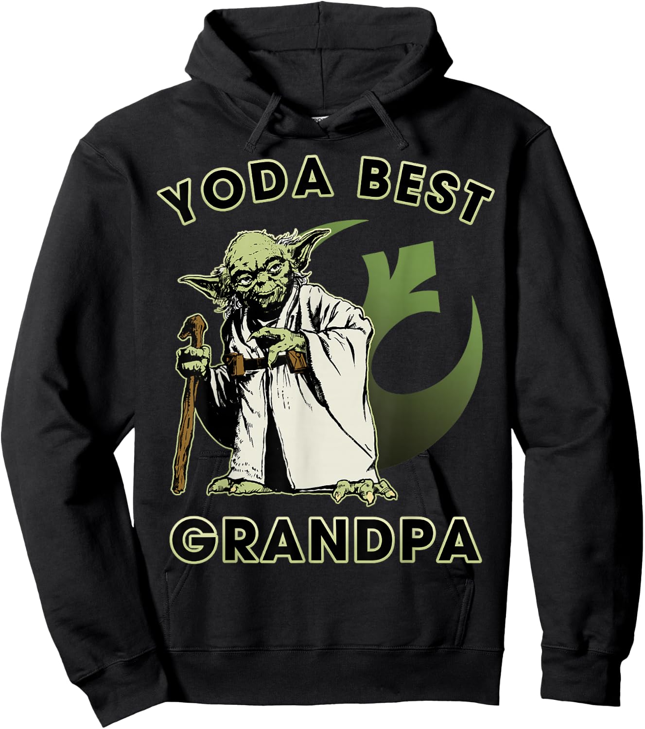 Star Wars Yoda Best Grandpa Rebel Logo Hoodie - Hoodie | Black