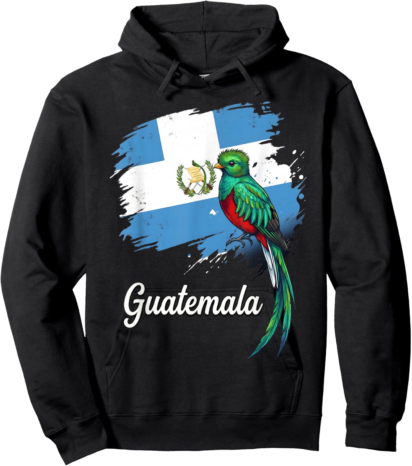 Guatemala Flag Quetzal Bird National Emblem Hoodie - Hoodie | Black