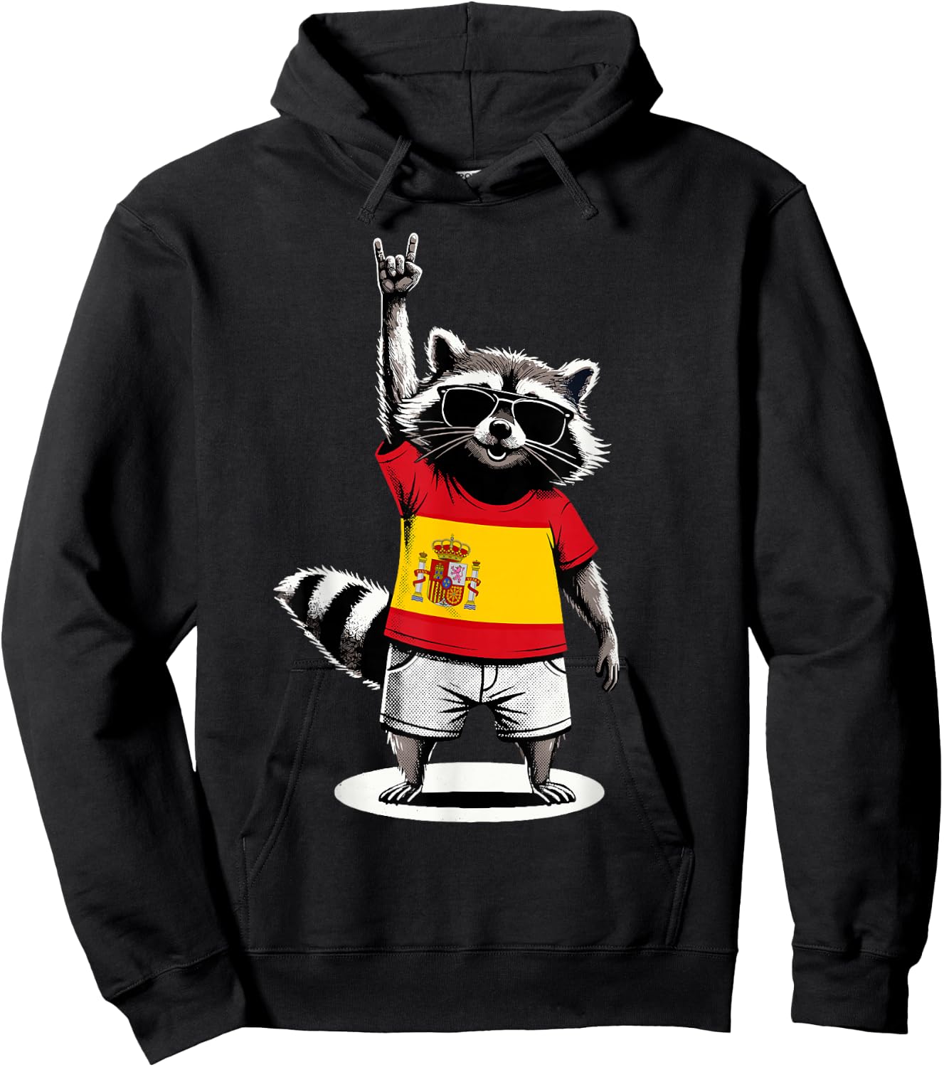 Spanische Flagge Waschbär Lustig Spanien Hoodie - Hoodie | Black