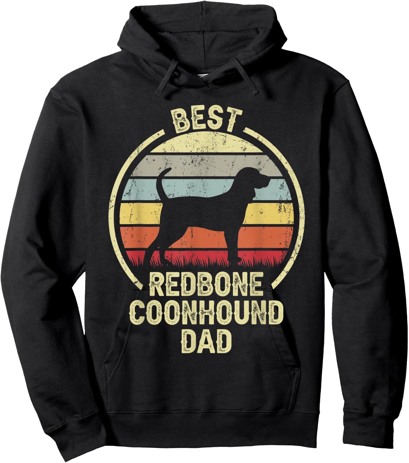 Best Dog Father Dad - Vintage Reds Redbone Coonhound Women Hoodie - Hoodie | Black