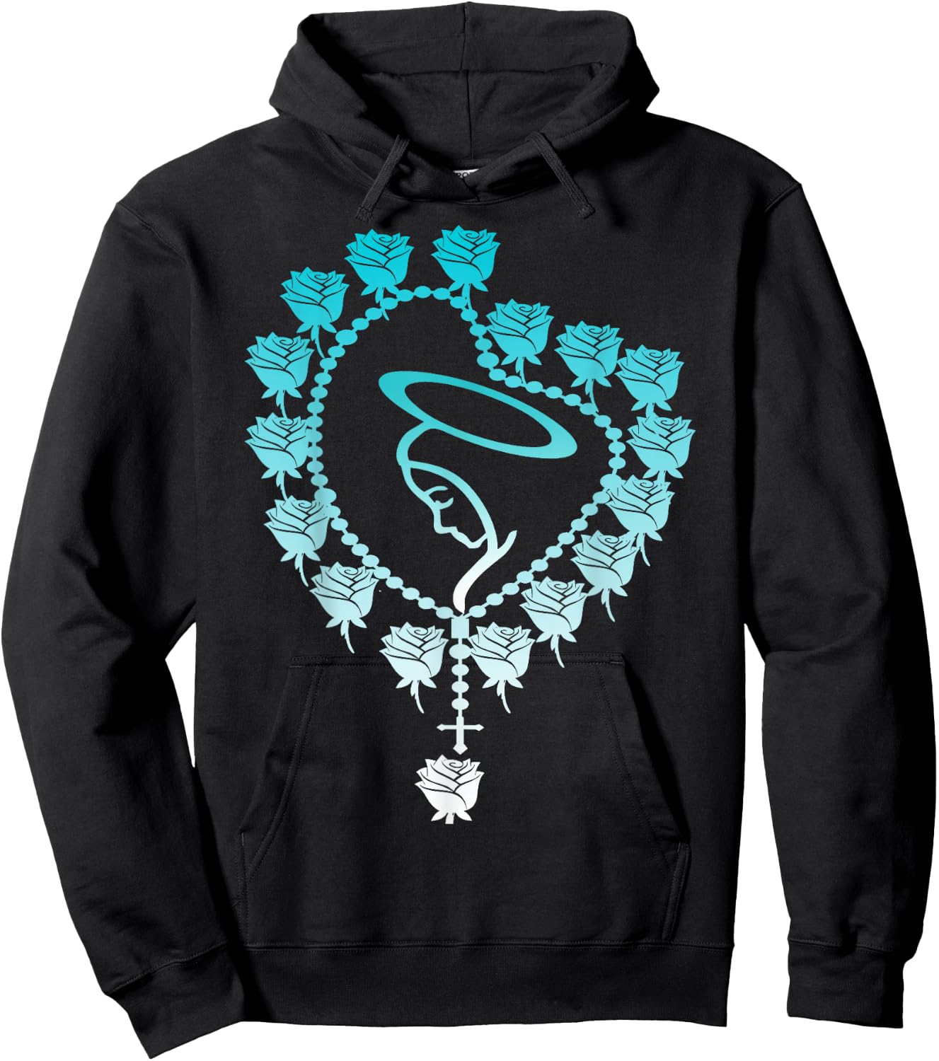 The Holy Rosary Virgin Mary Catholics. Heart Roses Hoodie - Hoodie | Black
