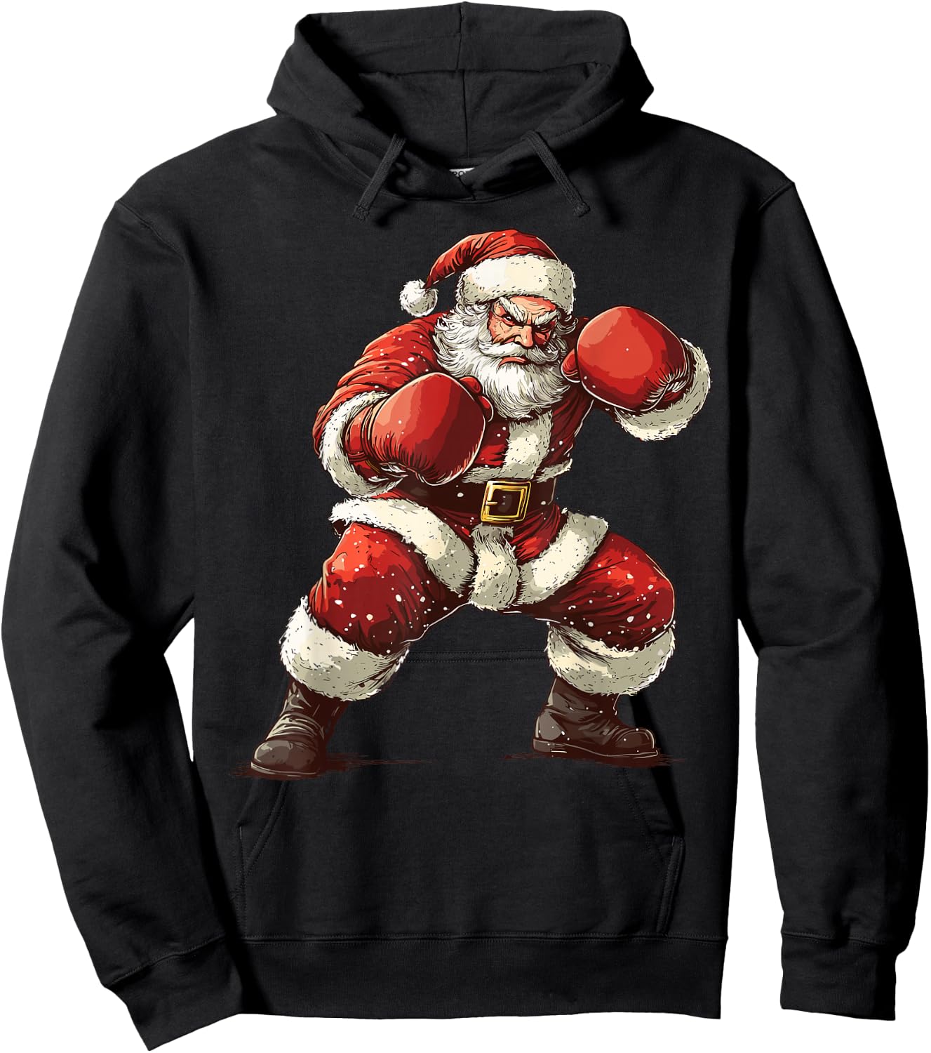 Santa Boxing Xmas MMA Muay Thai Lover Boxer Christmas Hoodie - Hoodie | Black