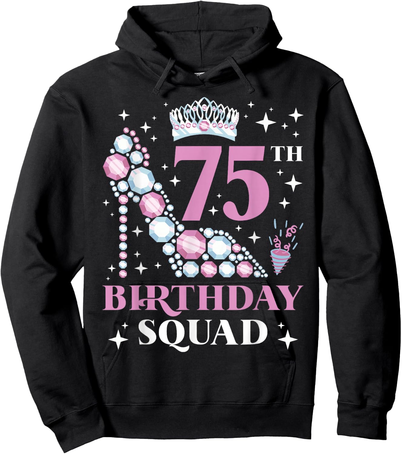 75th Birthday Squad Hoodie - Hoodie | Black