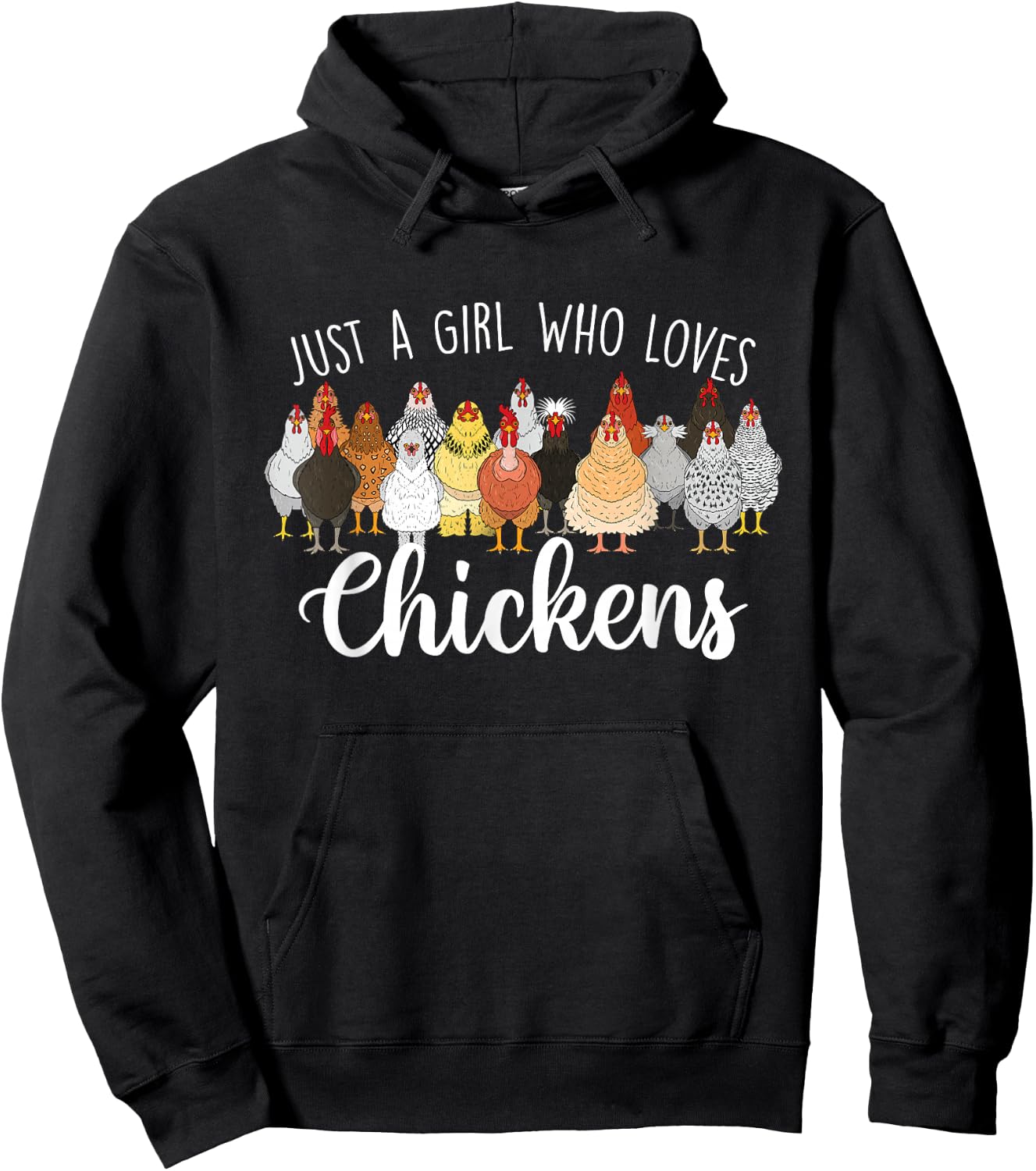 Just A Girl Who Loves Chickens - Farm Animal Chicken Hoodie - Hoodie | Black