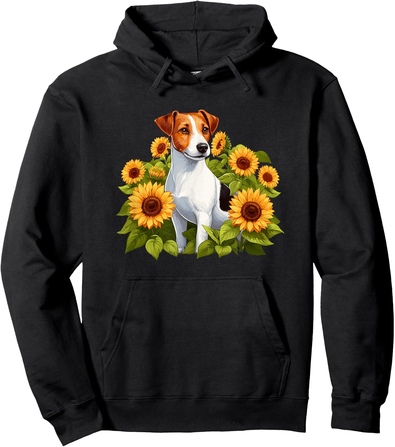& Girls Lover Mom Sunflowers Jack Russell Terrier Hoodie - Hoodie | Black
