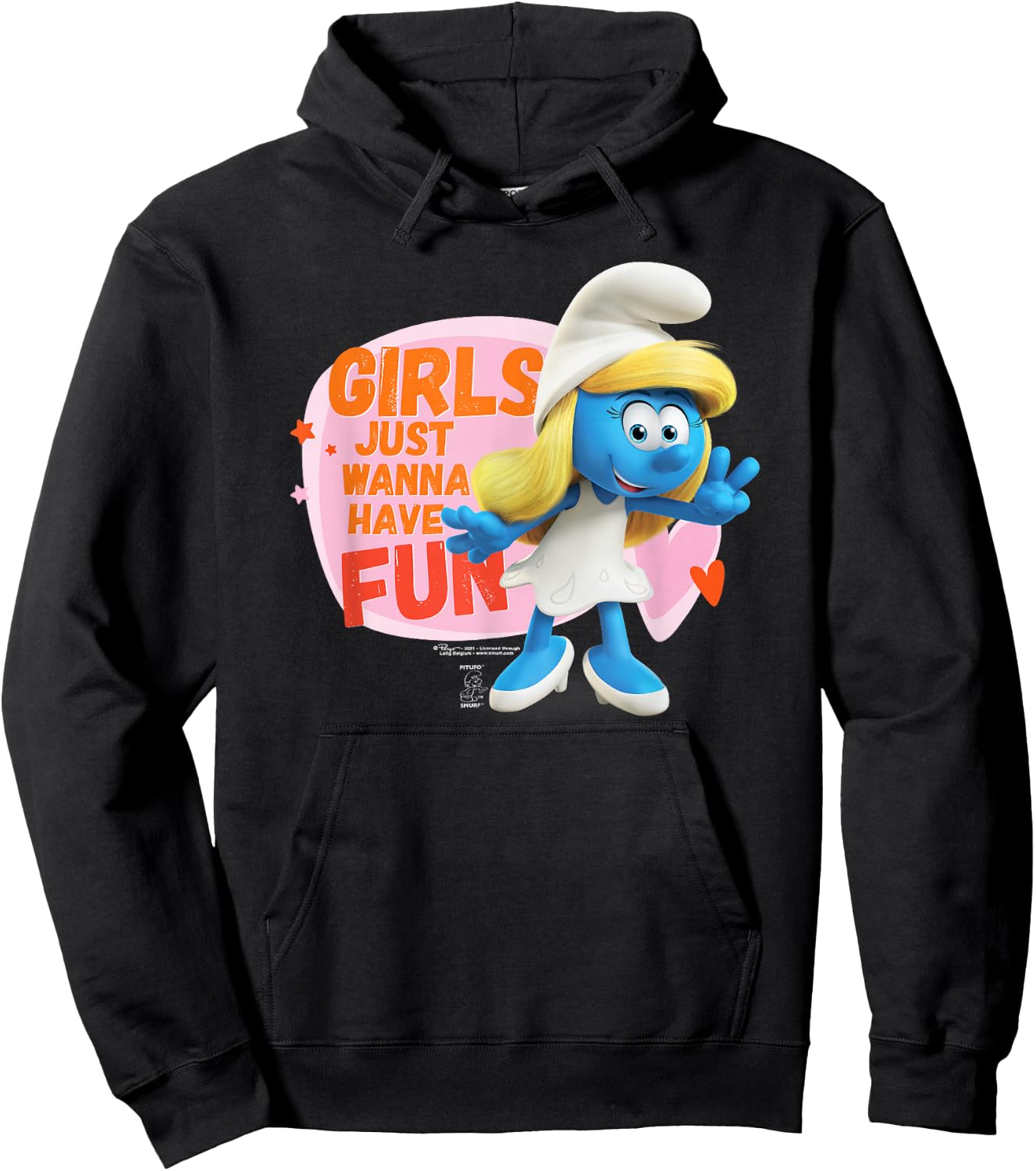 The Smurfs Smurfette Girls Just Wanna Have Fun Hoodie - Hoodie | Black