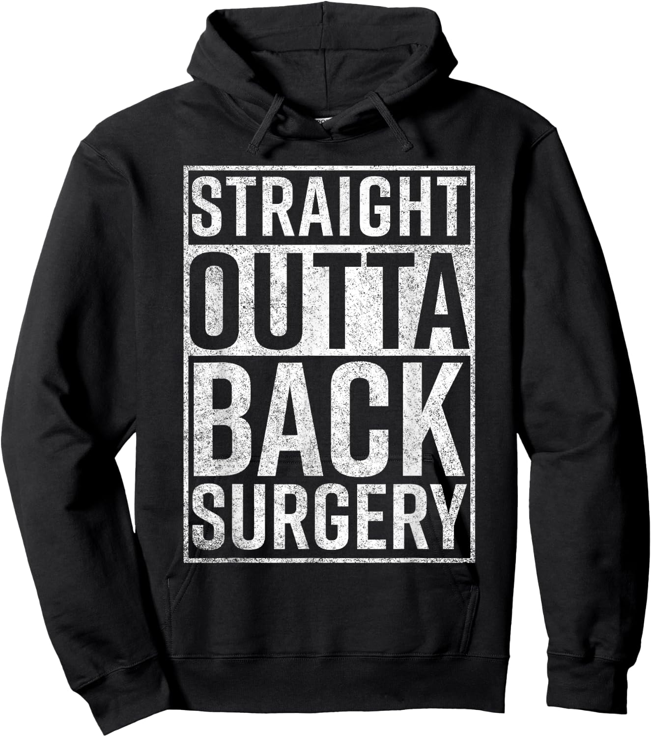 Straight Outta Back Surgery Funny Get Well Gag Gift Hoodie - Hoodie | Black