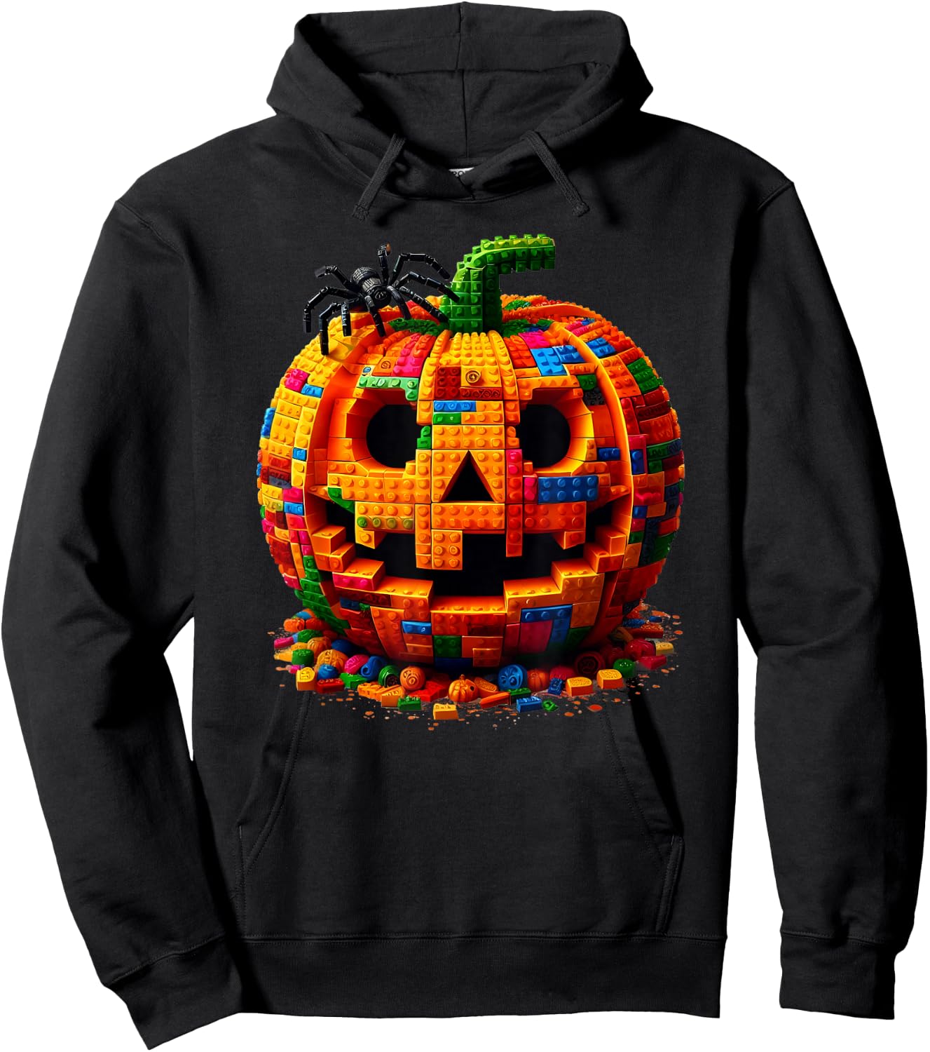 Halloween Master Builder Pumpkin Kids Building Blocks Bricks Hoodie - Hoodie | Black